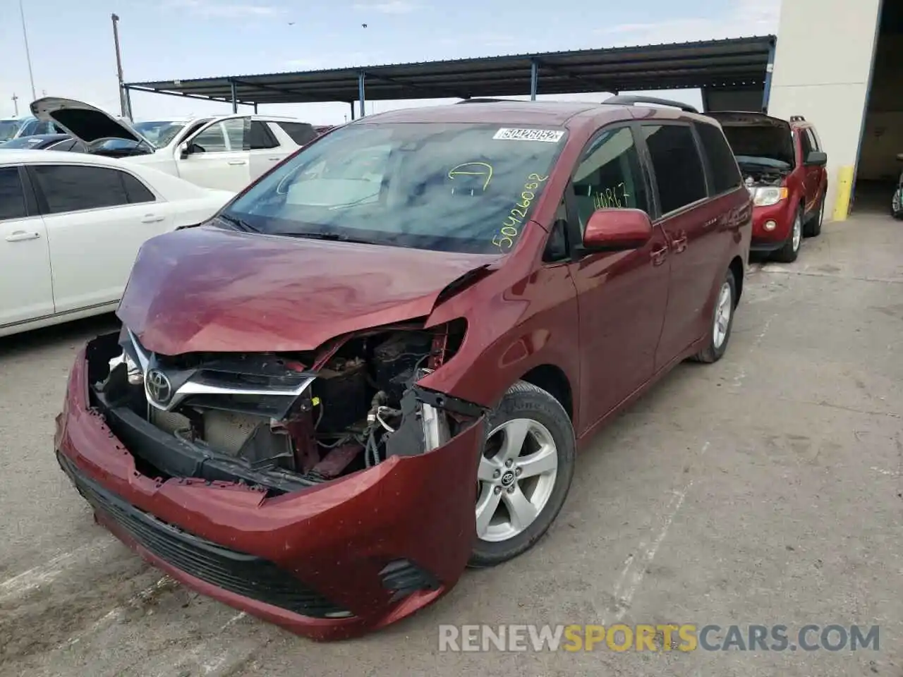 2 Photograph of a damaged car 5TDKZ3DC8LS037108 TOYOTA SIENNA 2020