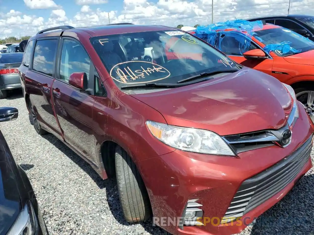 1 Photograph of a damaged car 5TDYZ3DC2LS049345 TOYOTA SIENNA 2020