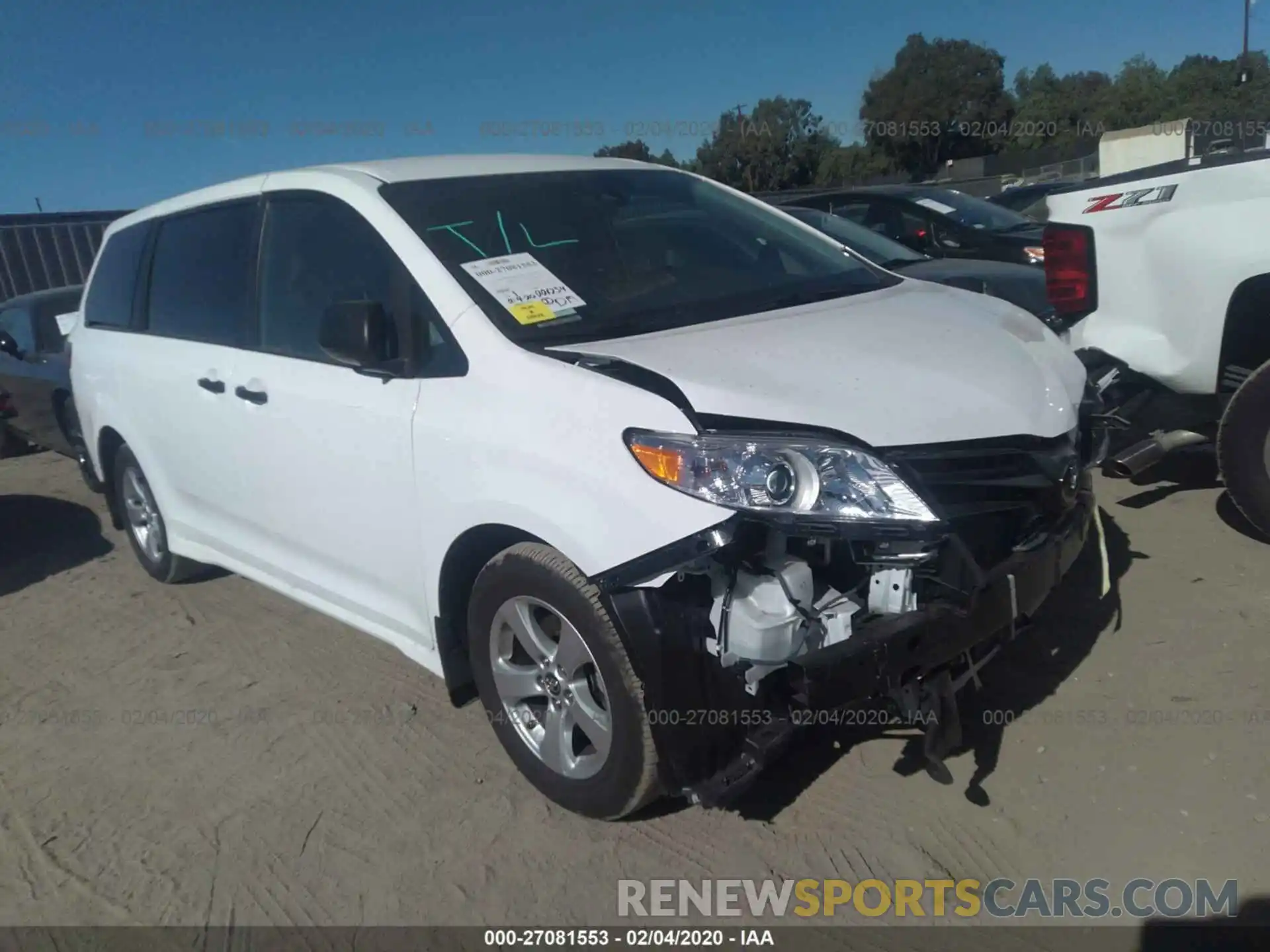 1 Photograph of a damaged car 5TDZZ3DC8LS038029 TOYOTA SIENNA 2020