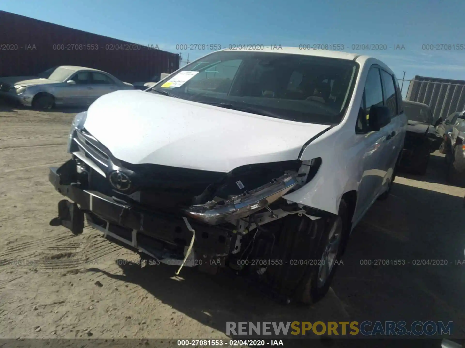 2 Photograph of a damaged car 5TDZZ3DC8LS038029 TOYOTA SIENNA 2020