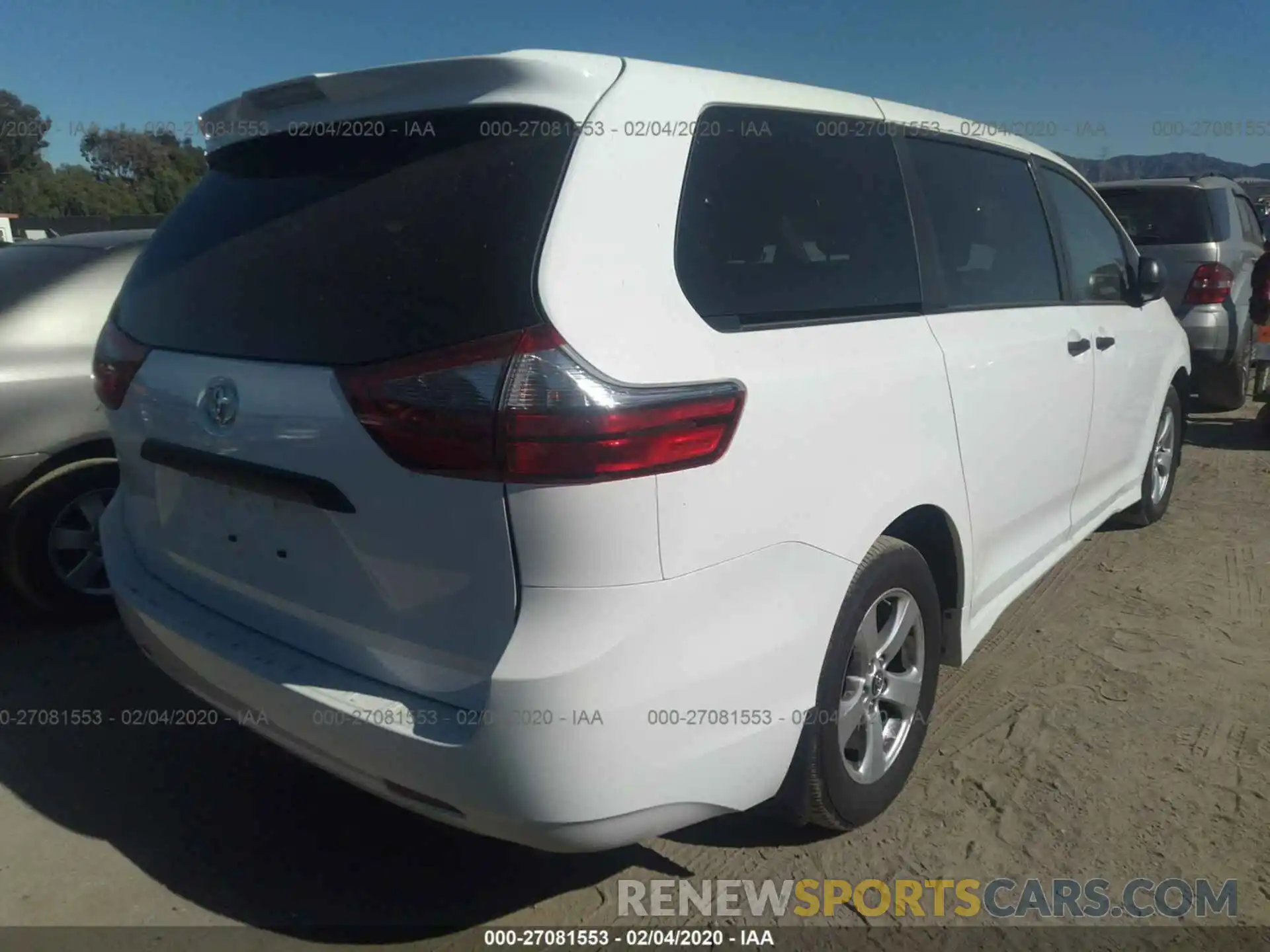 4 Фотография поврежденного автомобиля 5TDZZ3DC8LS038029 TOYOTA SIENNA 2020