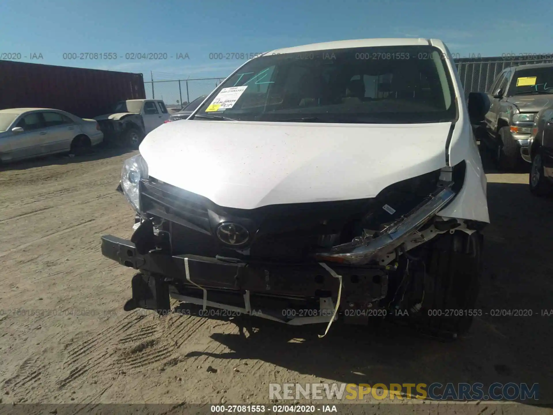 6 Photograph of a damaged car 5TDZZ3DC8LS038029 TOYOTA SIENNA 2020