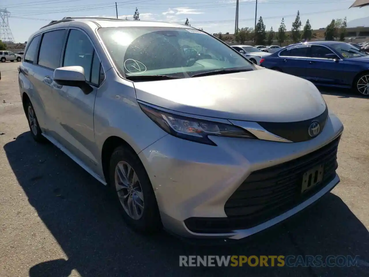 1 Photograph of a damaged car 5TDBRKEC3MS029895 TOYOTA SIENNA 2021