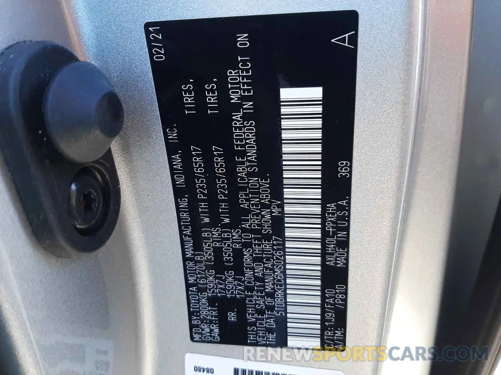 10 Фотография поврежденного автомобиля 5TDBRKEC6MS026117 TOYOTA SIENNA 2021