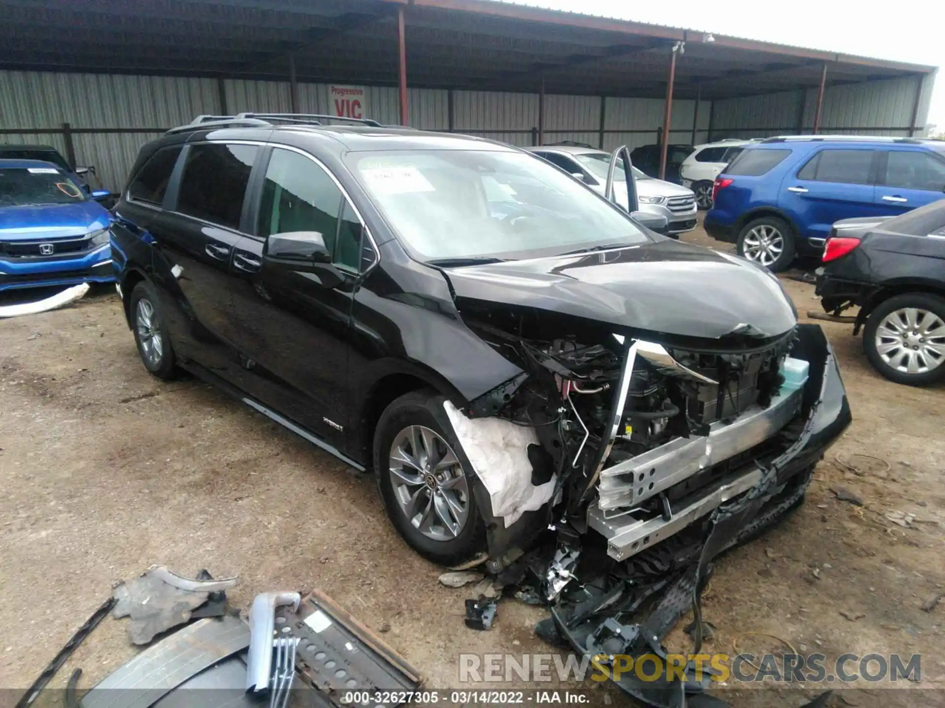 1 Photograph of a damaged car 5TDBRKEC7MS068313 TOYOTA SIENNA 2021