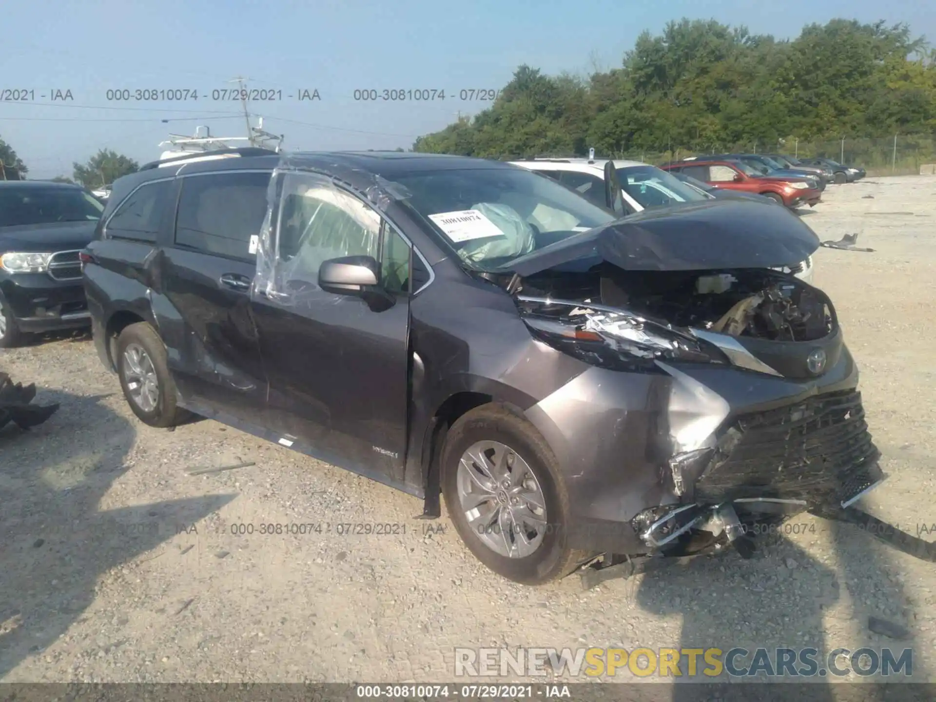 1 Photograph of a damaged car 5TDJRKEC3MS042528 TOYOTA SIENNA 2021