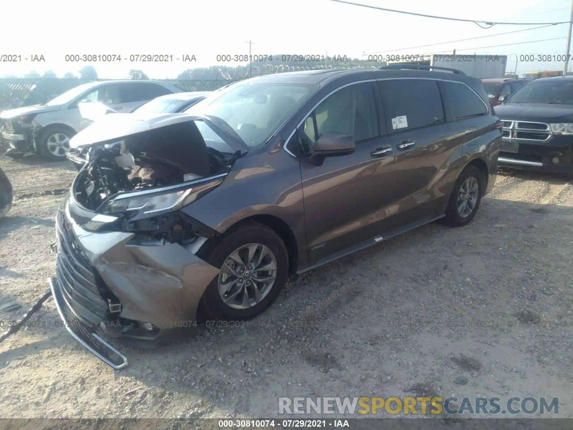 2 Photograph of a damaged car 5TDJRKEC3MS042528 TOYOTA SIENNA 2021