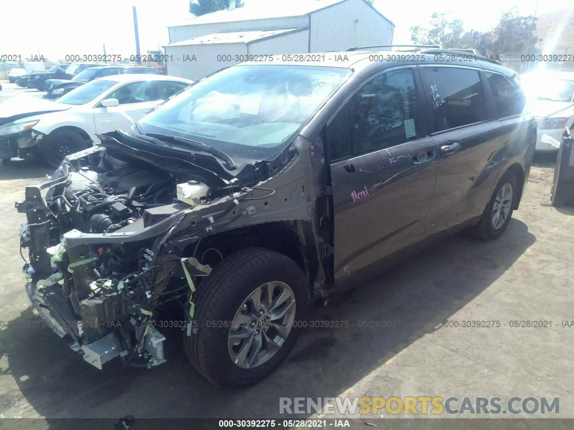 2 Фотография поврежденного автомобиля 5TDJRKEC6MS018644 TOYOTA SIENNA 2021