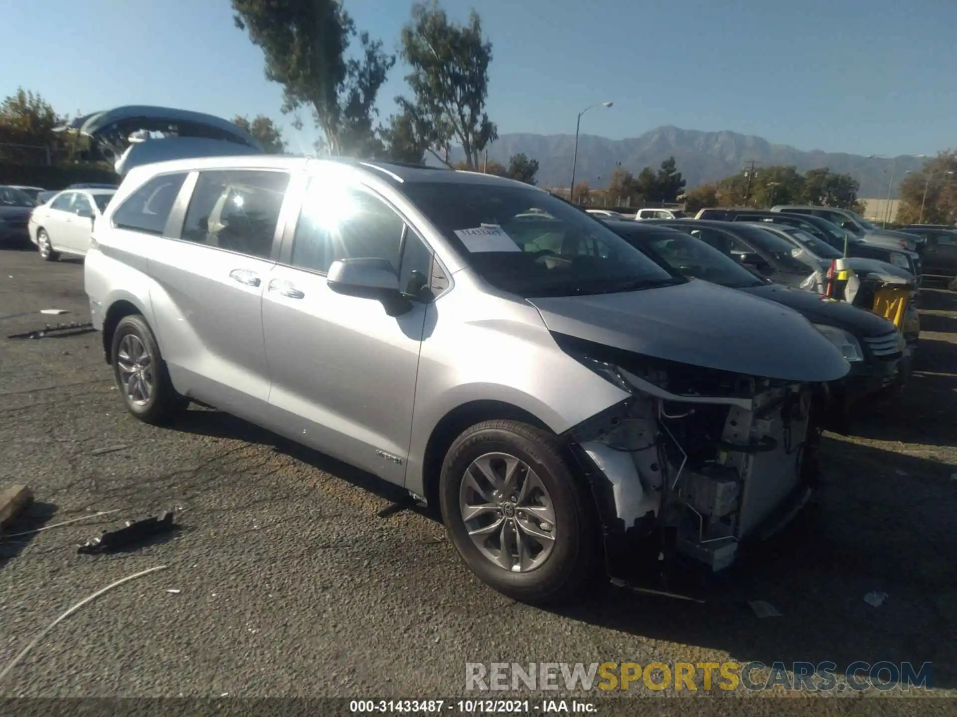 1 Photograph of a damaged car 5TDJRKEC7MS059543 TOYOTA SIENNA 2021