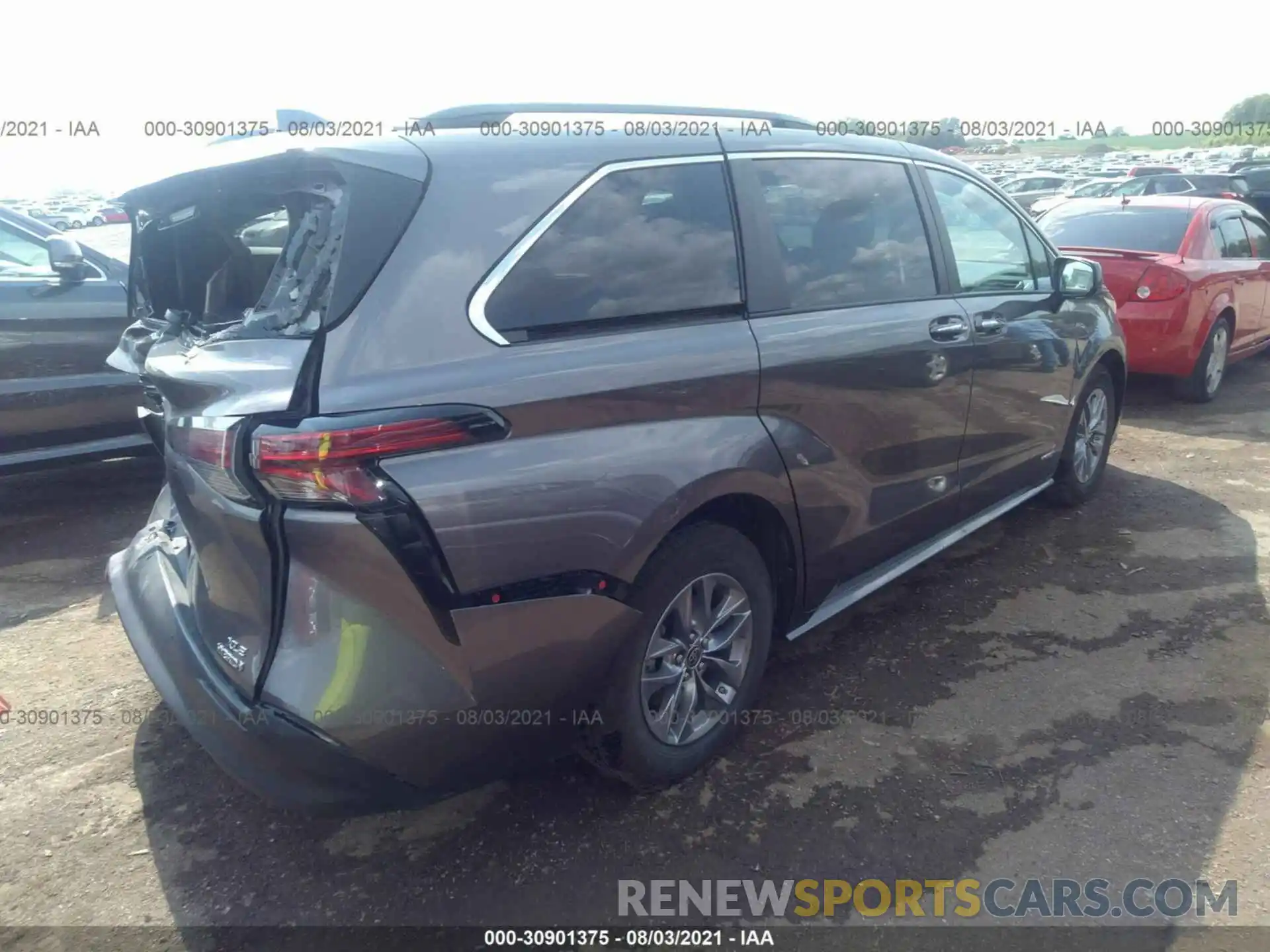 4 Фотография поврежденного автомобиля 5TDJRKEC8MS017561 TOYOTA SIENNA 2021