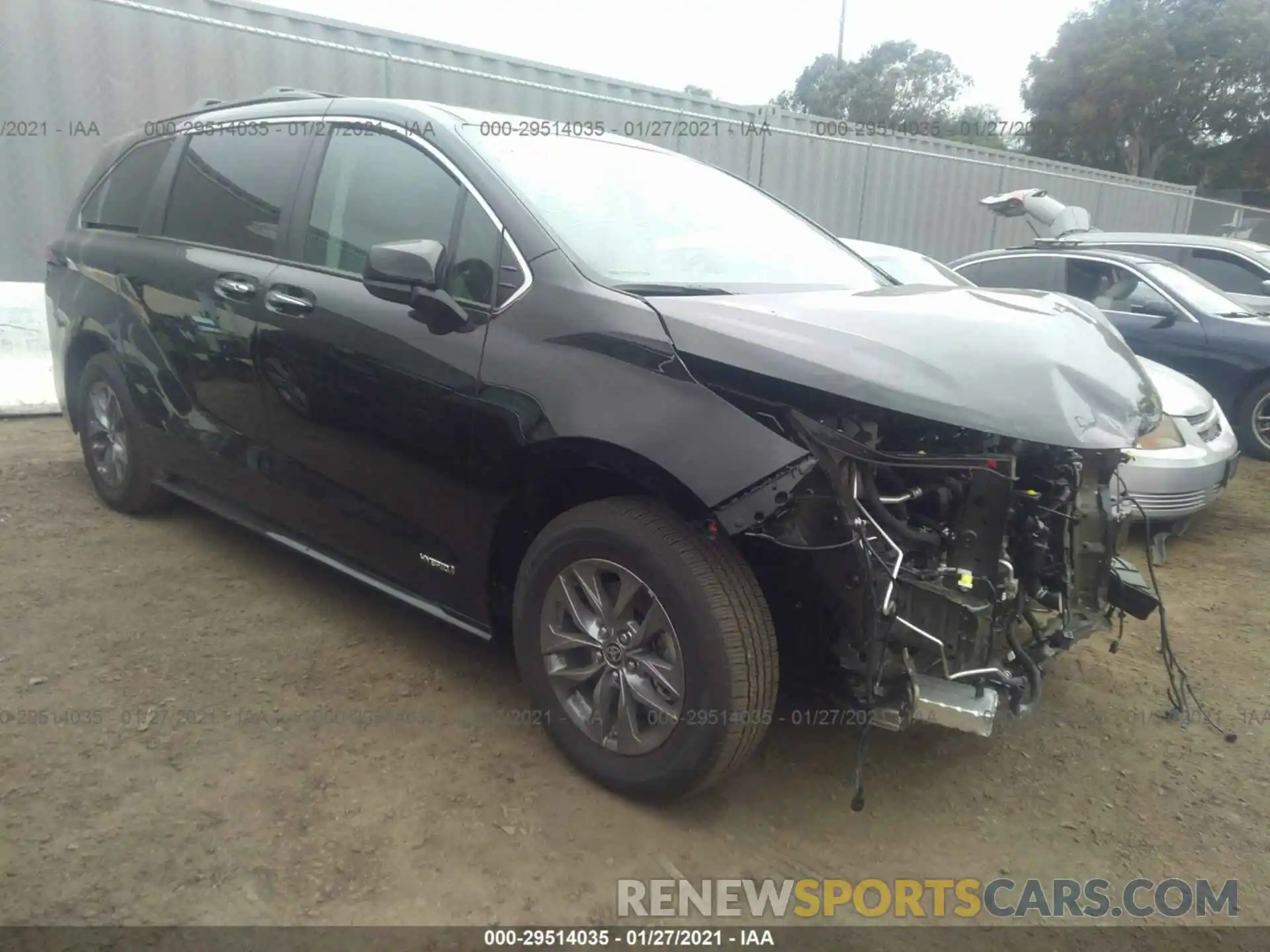 1 Photograph of a damaged car 5TDJRKEC9MS001756 TOYOTA SIENNA 2021