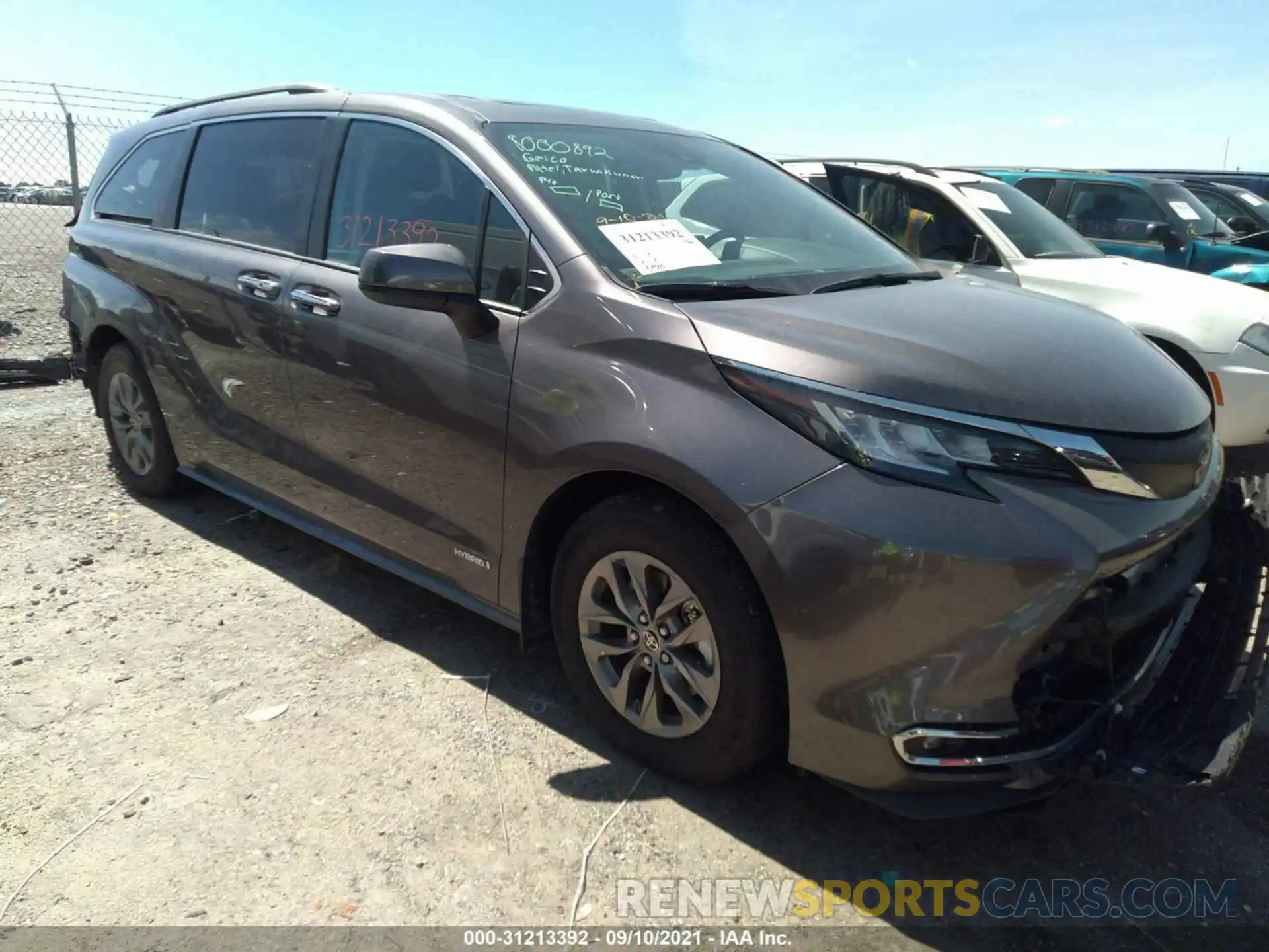 1 Photograph of a damaged car 5TDJSKFC4MS016099 TOYOTA SIENNA 2021