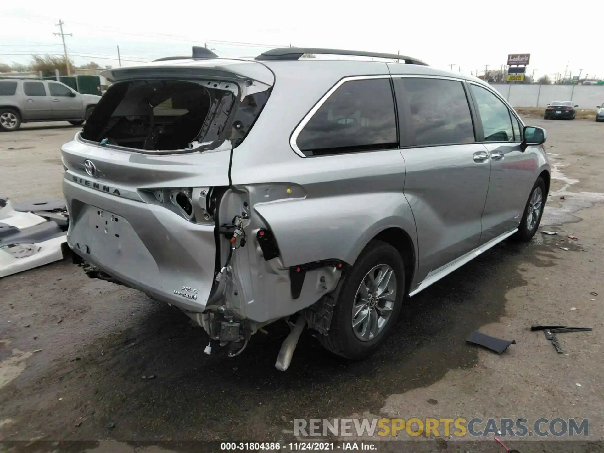 4 Фотография поврежденного автомобиля 5TDJSKFC5MS015592 TOYOTA SIENNA 2021