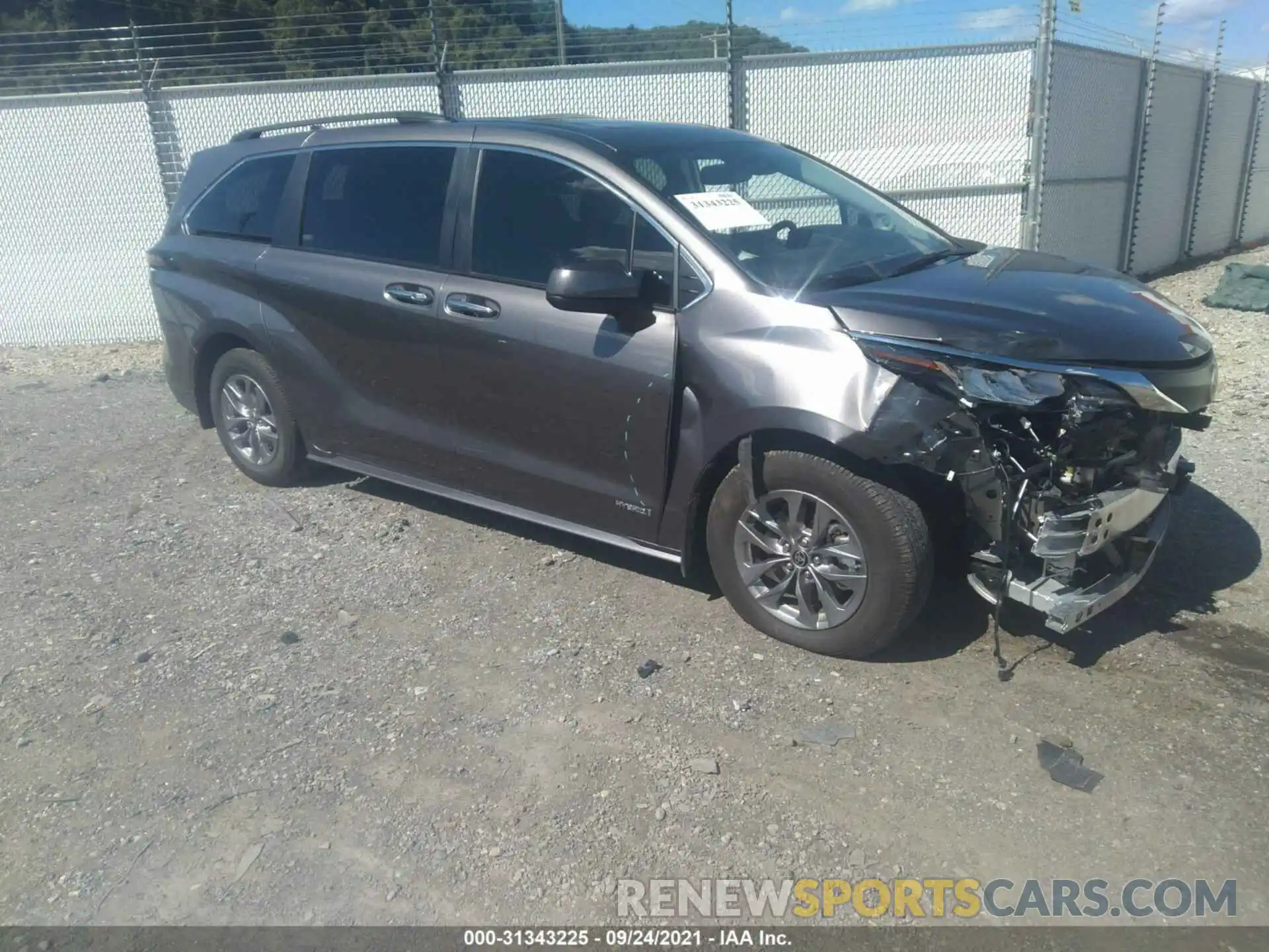 1 Photograph of a damaged car 5TDJSKFC7MS016937 TOYOTA SIENNA 2021