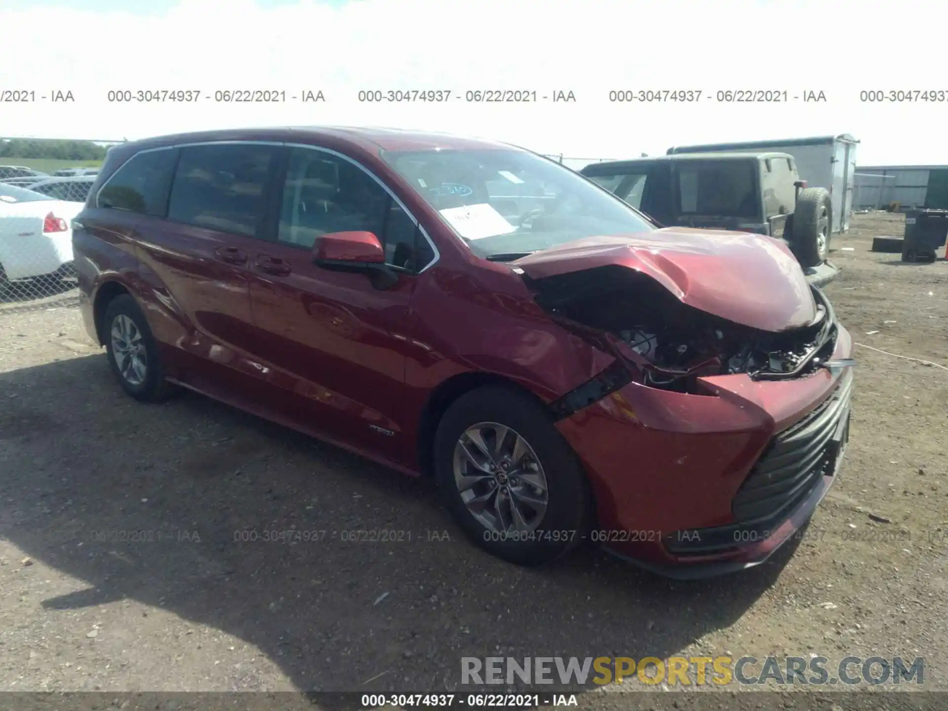 1 Photograph of a damaged car 5TDKRKEC0MS027781 TOYOTA SIENNA 2021