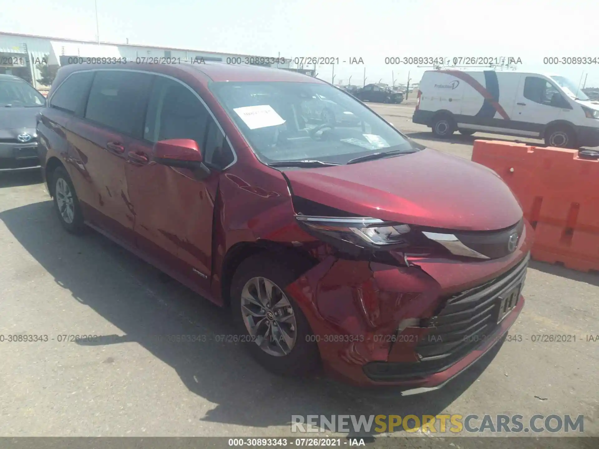 1 Photograph of a damaged car 5TDKRKEC2MS042251 TOYOTA SIENNA 2021