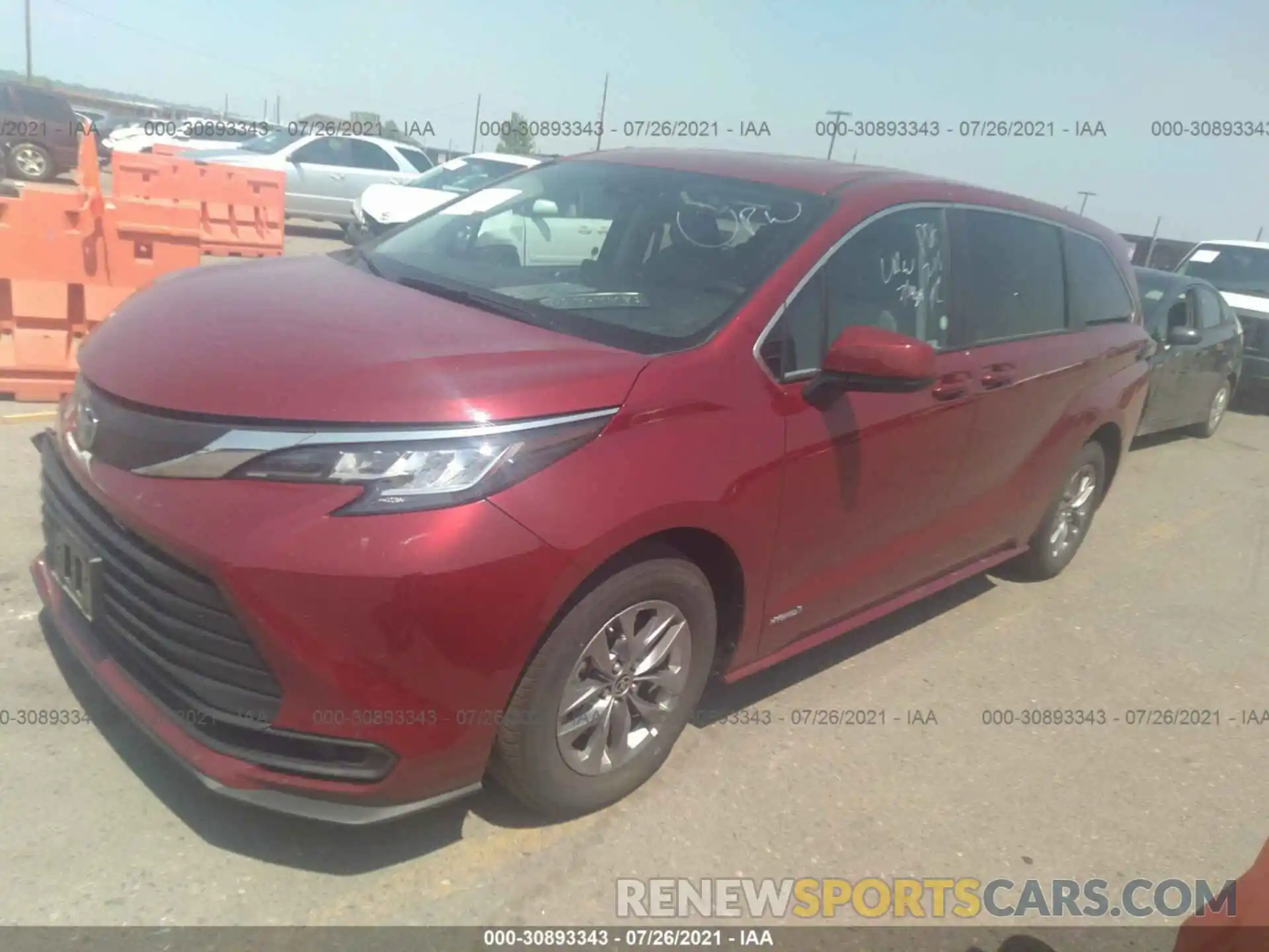 2 Фотография поврежденного автомобиля 5TDKRKEC2MS042251 TOYOTA SIENNA 2021