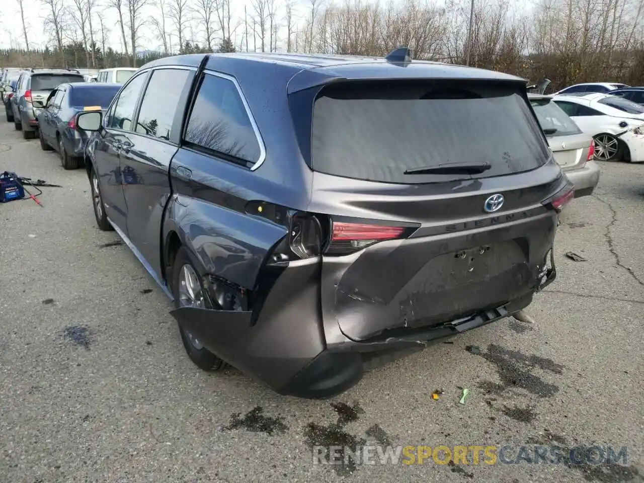 3 Фотография поврежденного автомобиля 5TDKRKEC3MS021912 TOYOTA SIENNA 2021