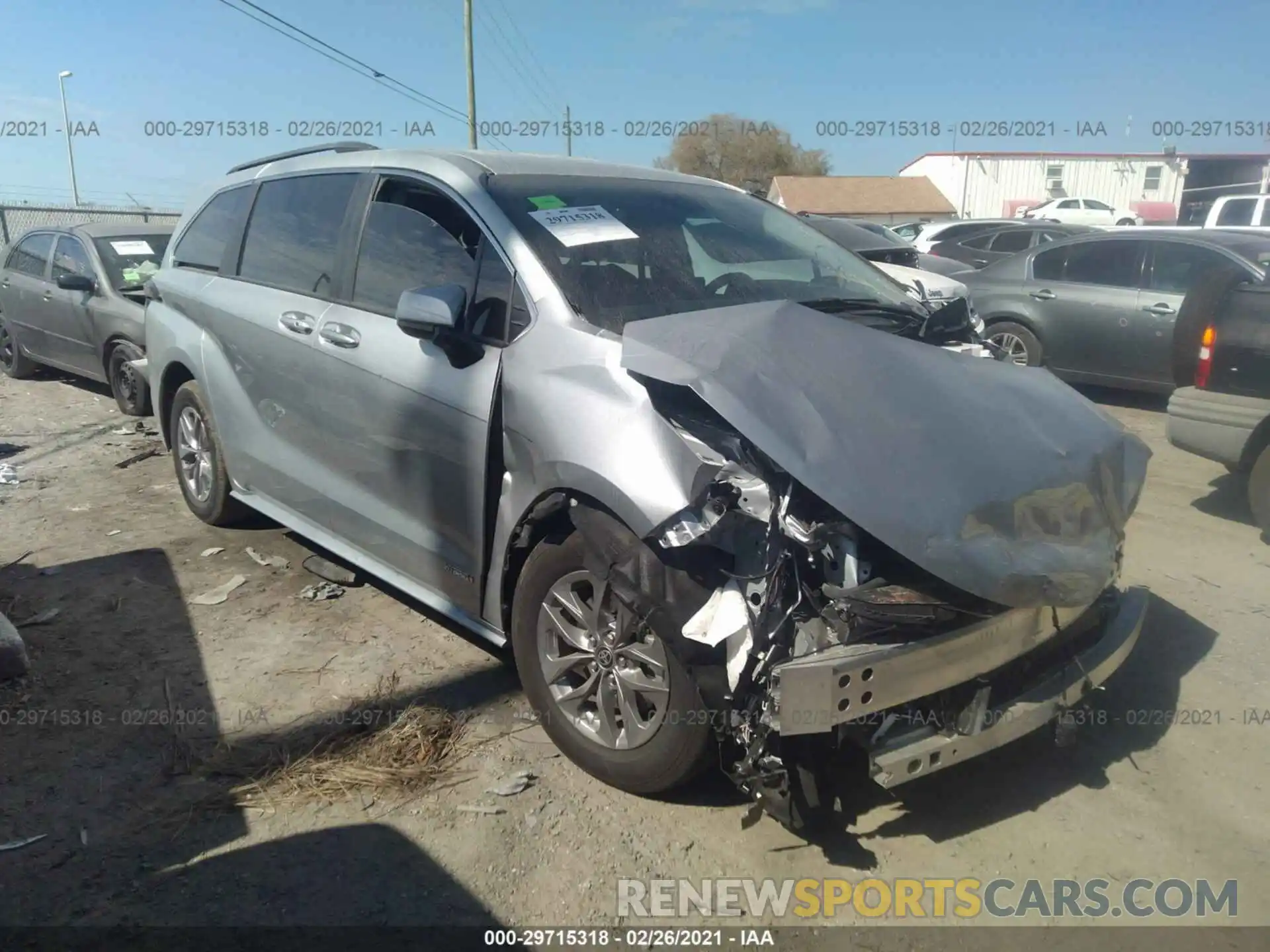 1 Photograph of a damaged car 5TDKRKEC4MS003418 TOYOTA SIENNA 2021