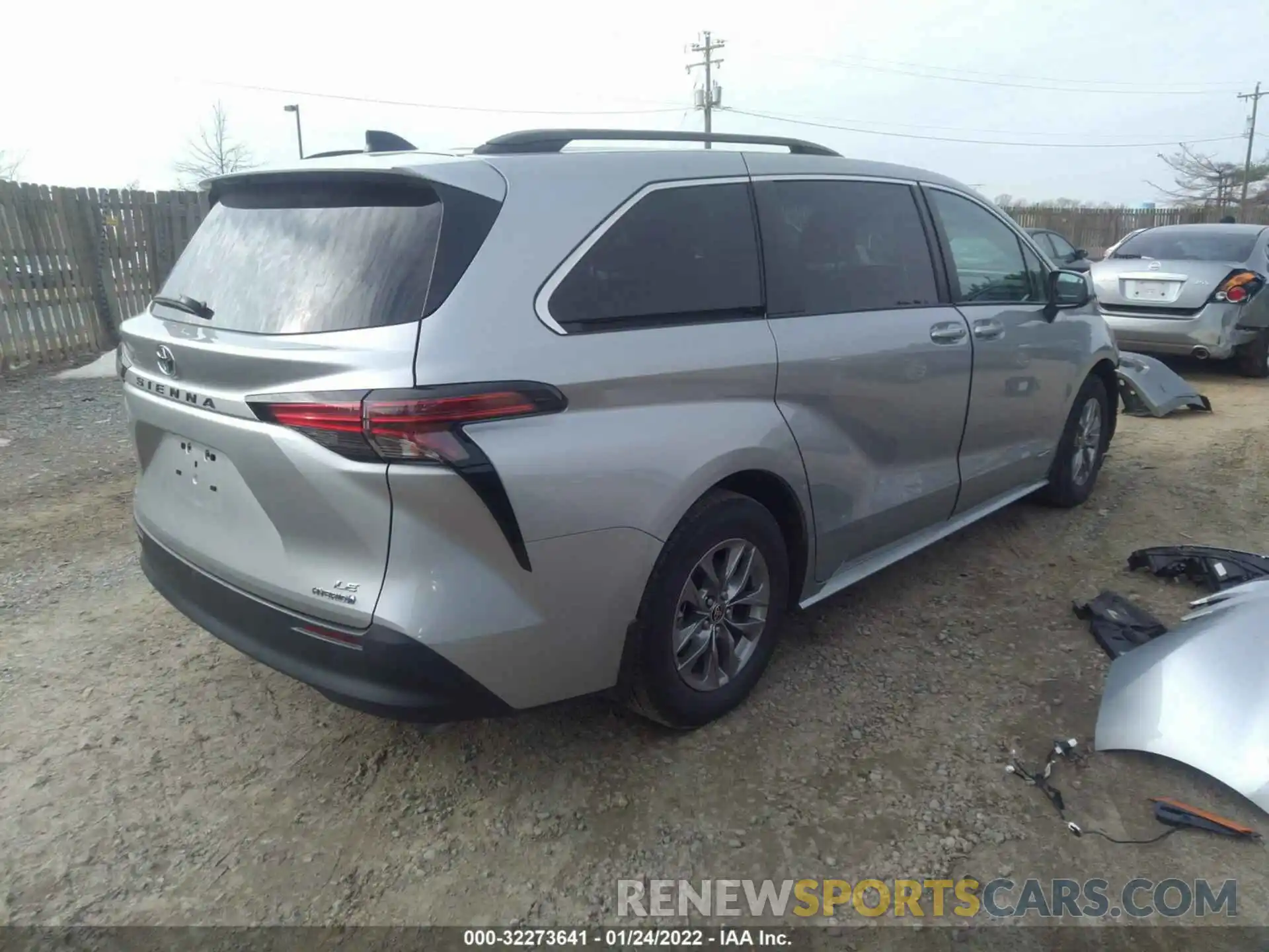 4 Фотография поврежденного автомобиля 5TDKRKEC6MS030457 TOYOTA SIENNA 2021