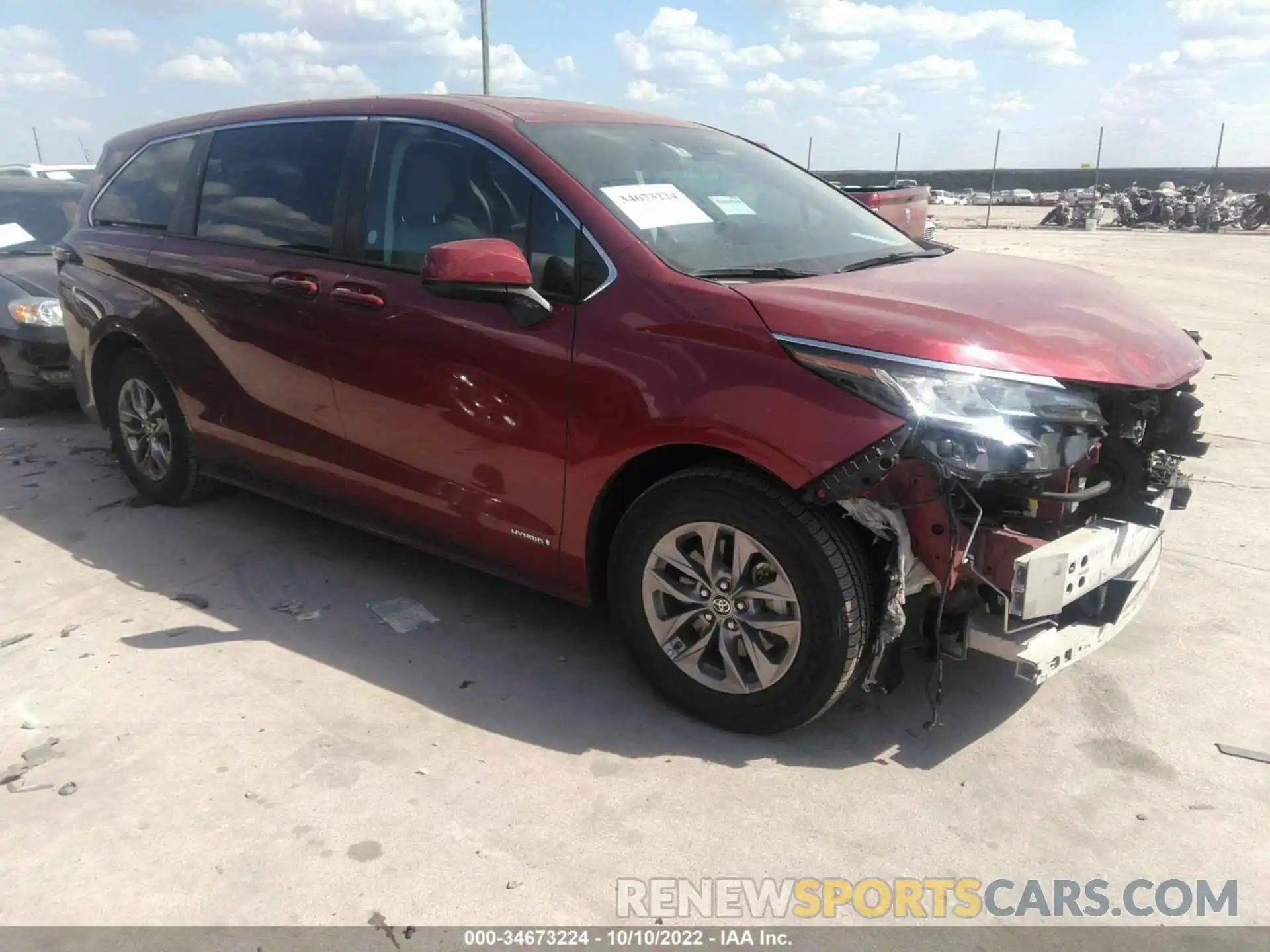 1 Photograph of a damaged car 5TDKRKEC7MS044903 TOYOTA SIENNA 2021