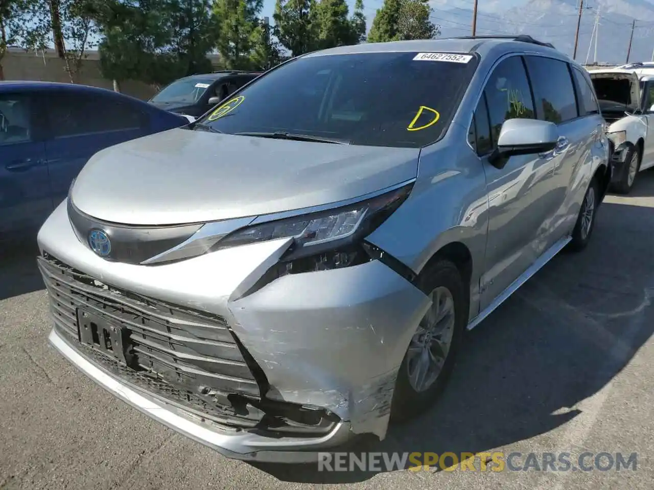 2 Фотография поврежденного автомобиля 5TDKRKEC8MS010002 TOYOTA SIENNA 2021