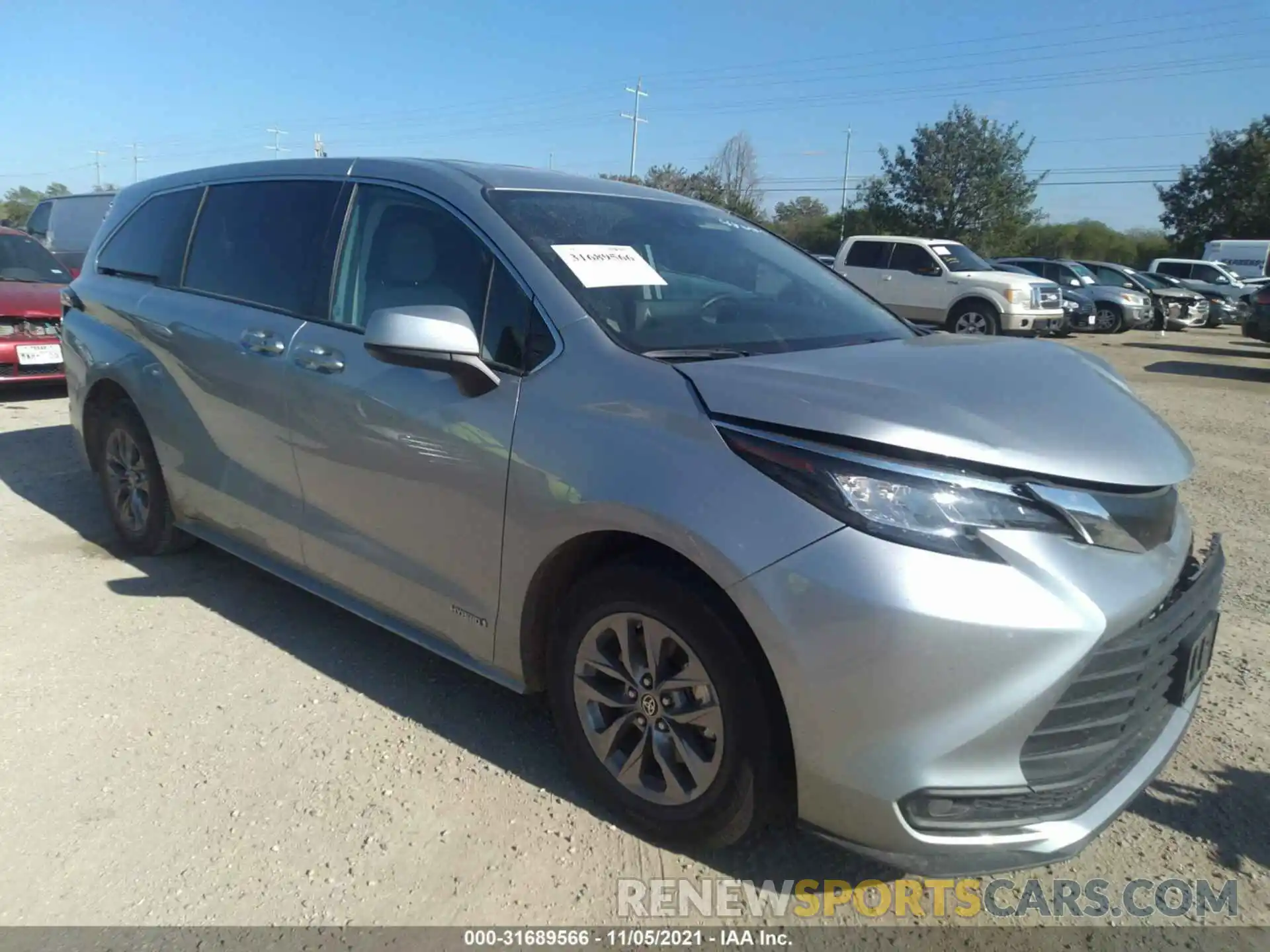 1 Photograph of a damaged car 5TDKRKEC8MS017791 TOYOTA SIENNA 2021