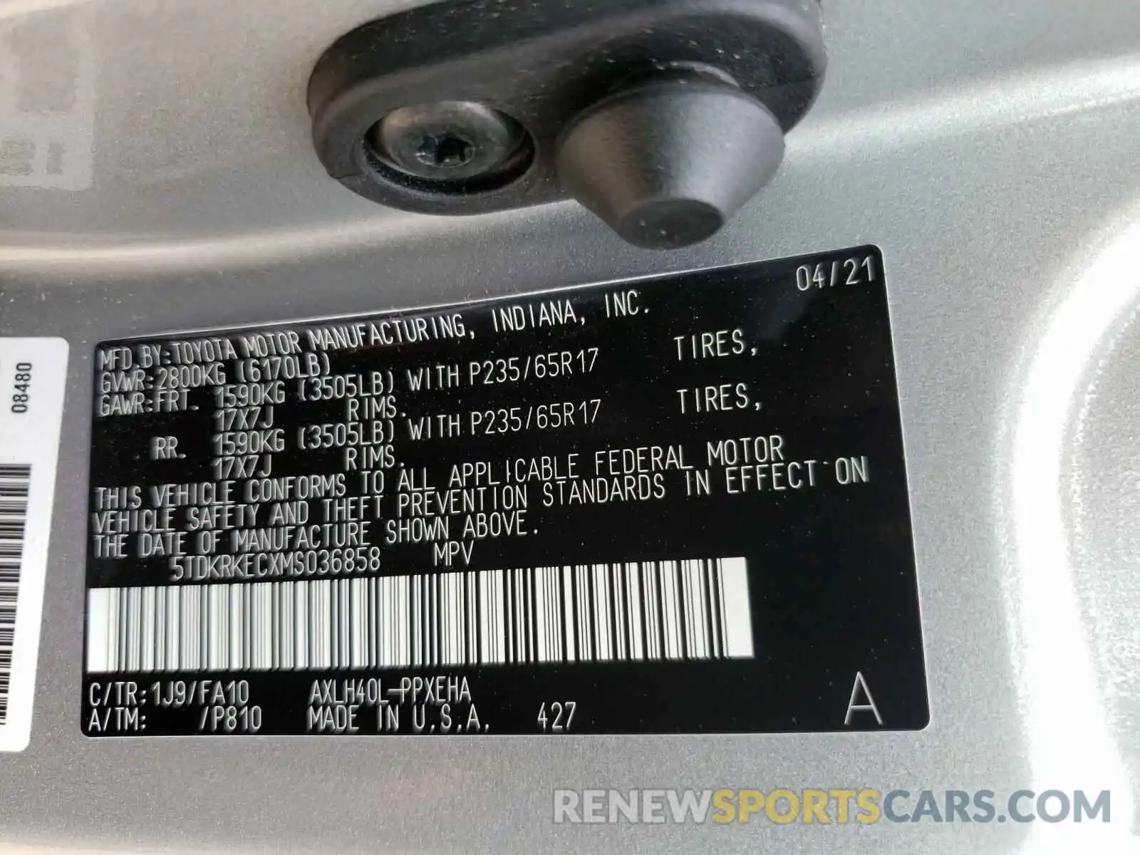 10 Фотография поврежденного автомобиля 5TDKRKECXMS036858 TOYOTA SIENNA 2021