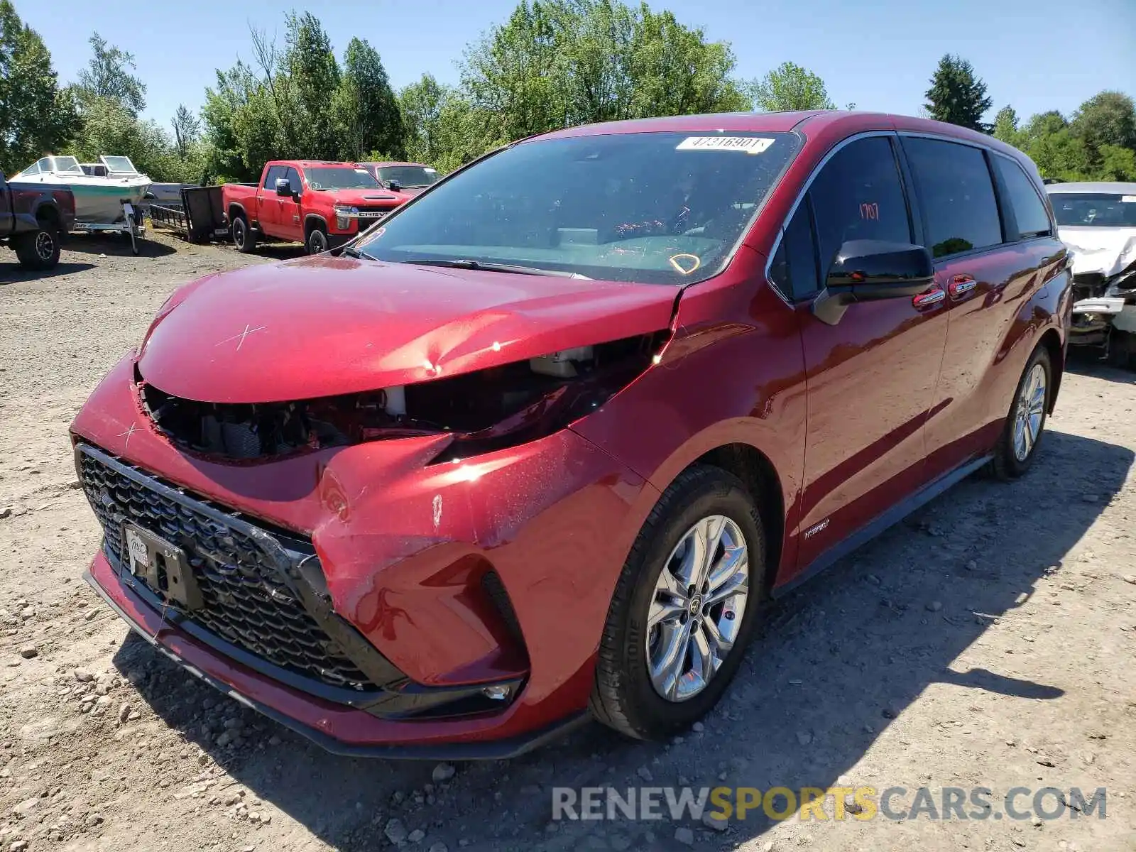 2 Photograph of a damaged car 5TDXSKFC5MS015165 TOYOTA SIENNA 2021