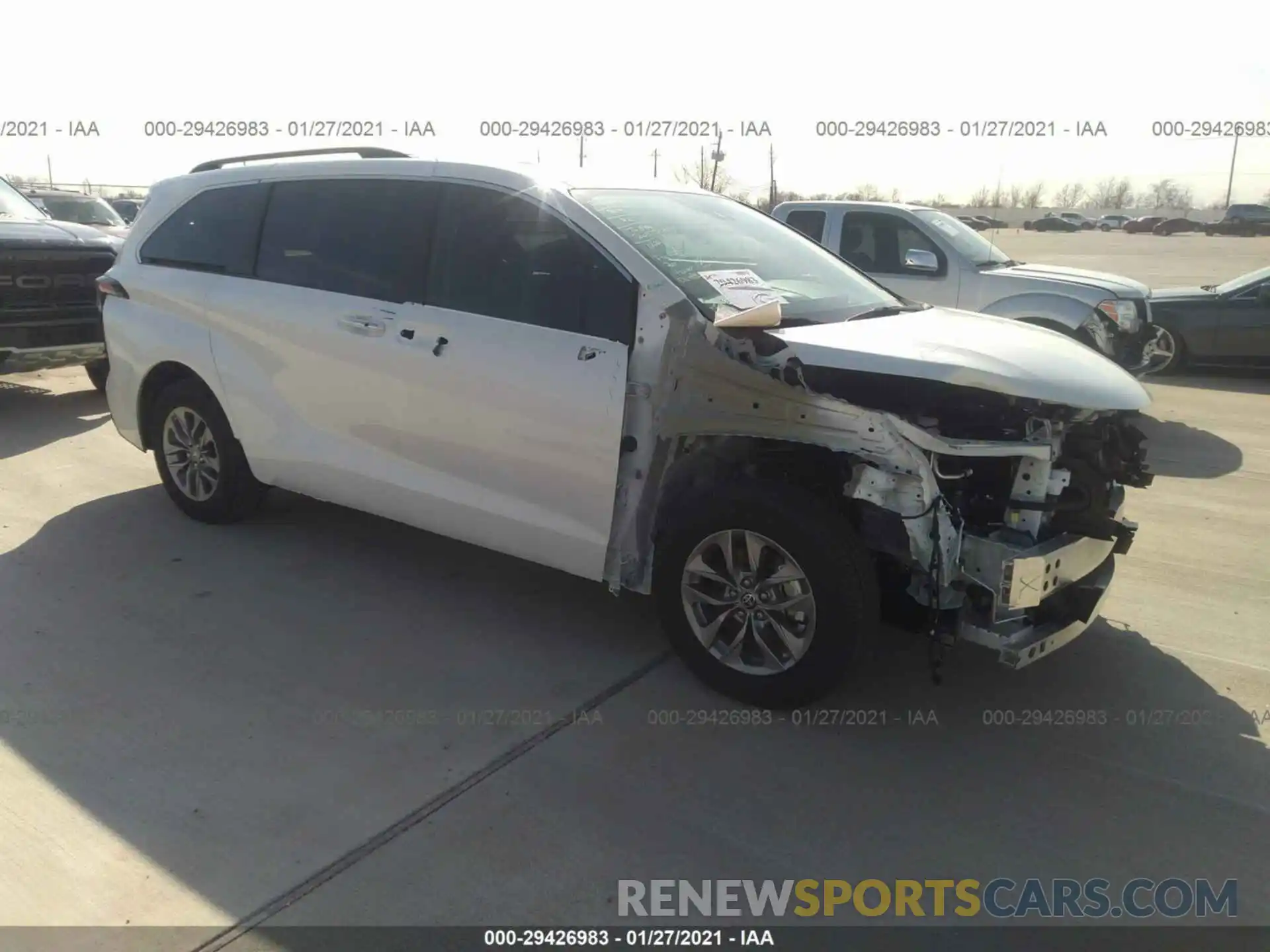 1 Photograph of a damaged car 5TDYRKEC0MS008089 TOYOTA SIENNA 2021