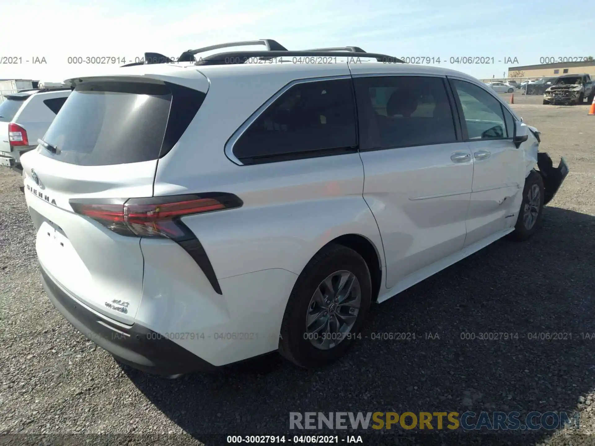 4 Фотография поврежденного автомобиля 5TDYRKEC1MS009459 TOYOTA SIENNA 2021