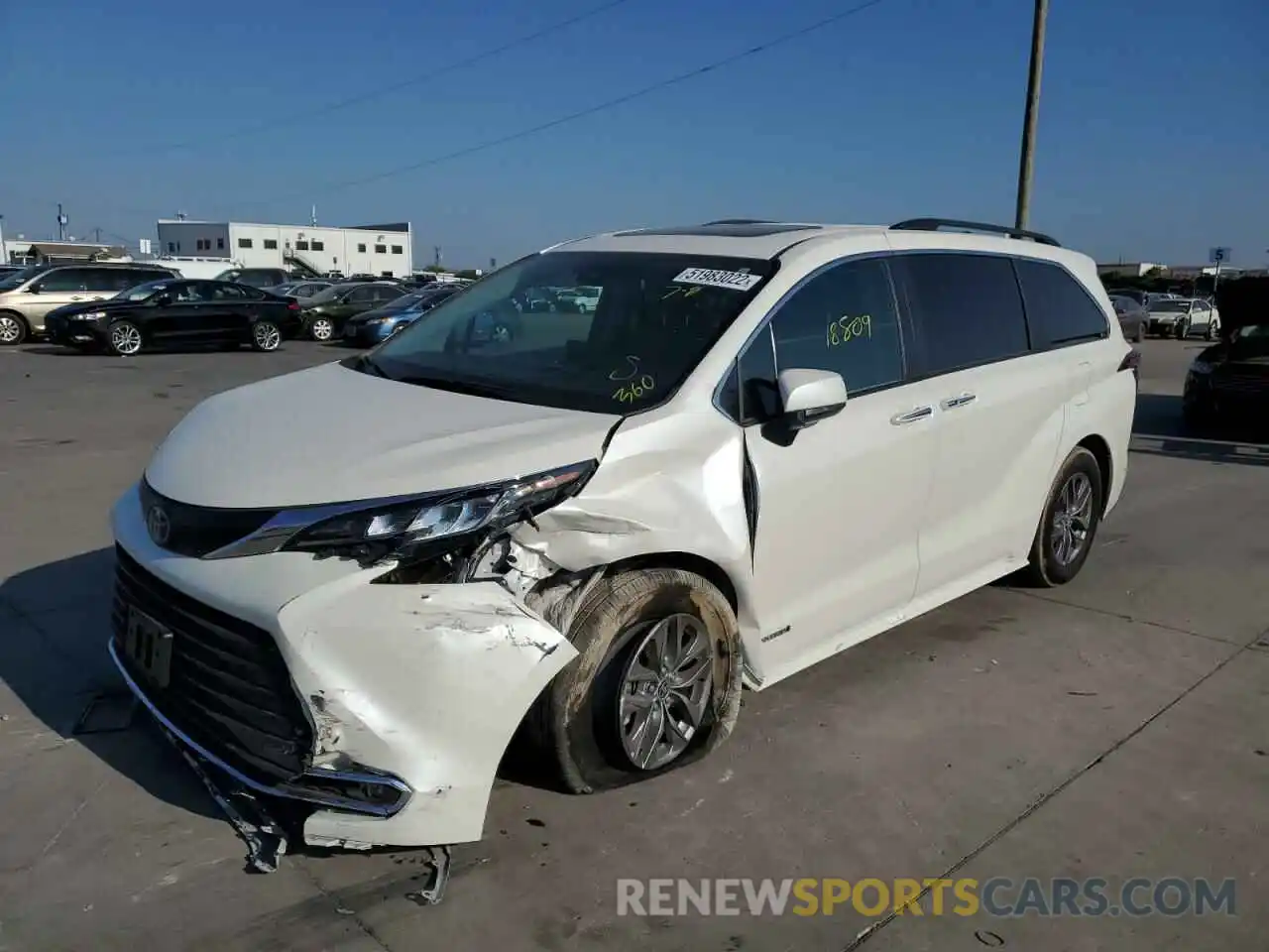 2 Фотография поврежденного автомобиля 5TDYRKEC2MS030367 TOYOTA SIENNA 2021