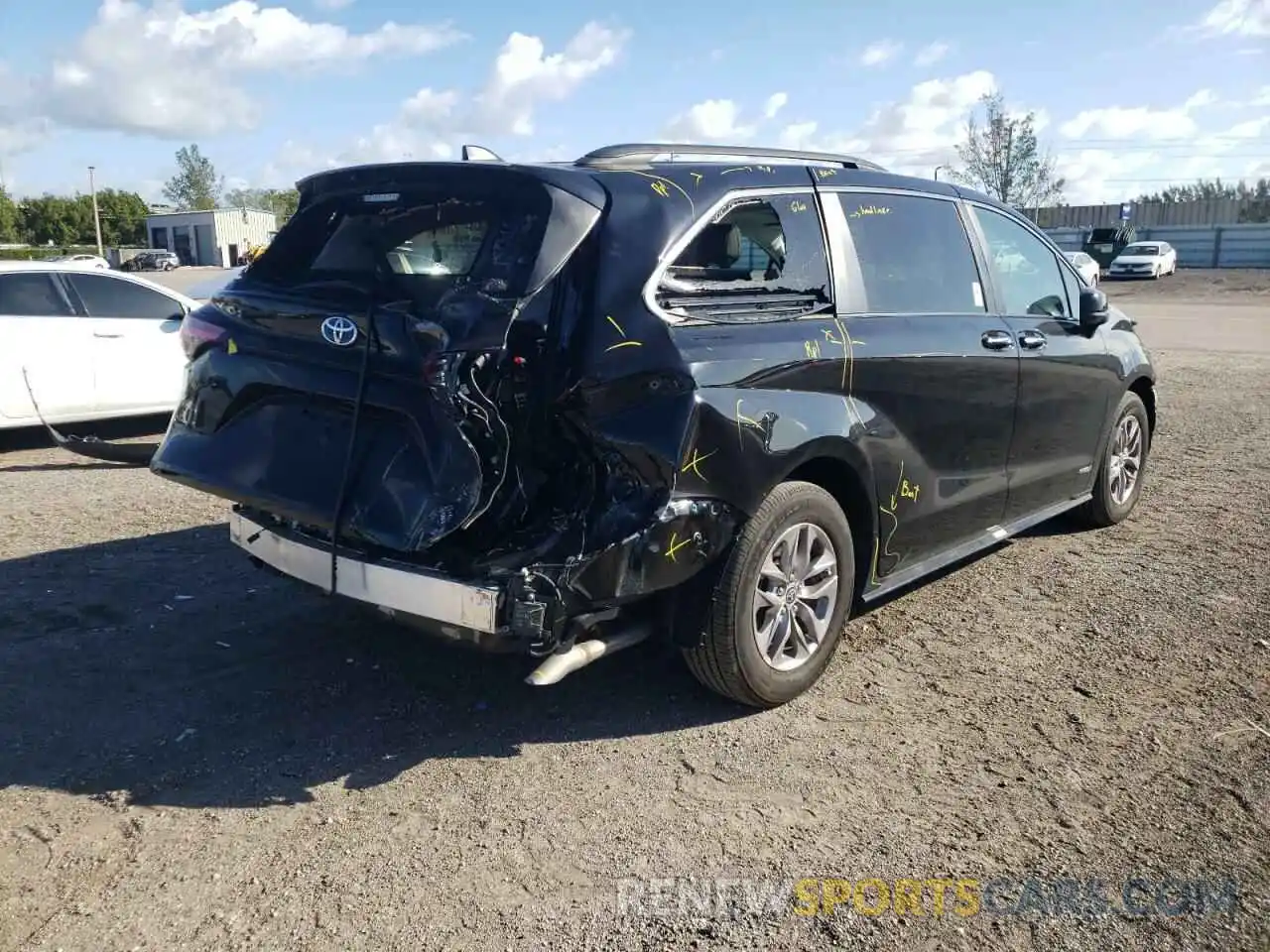 4 Фотография поврежденного автомобиля 5TDYRKEC2MS045256 TOYOTA SIENNA 2021