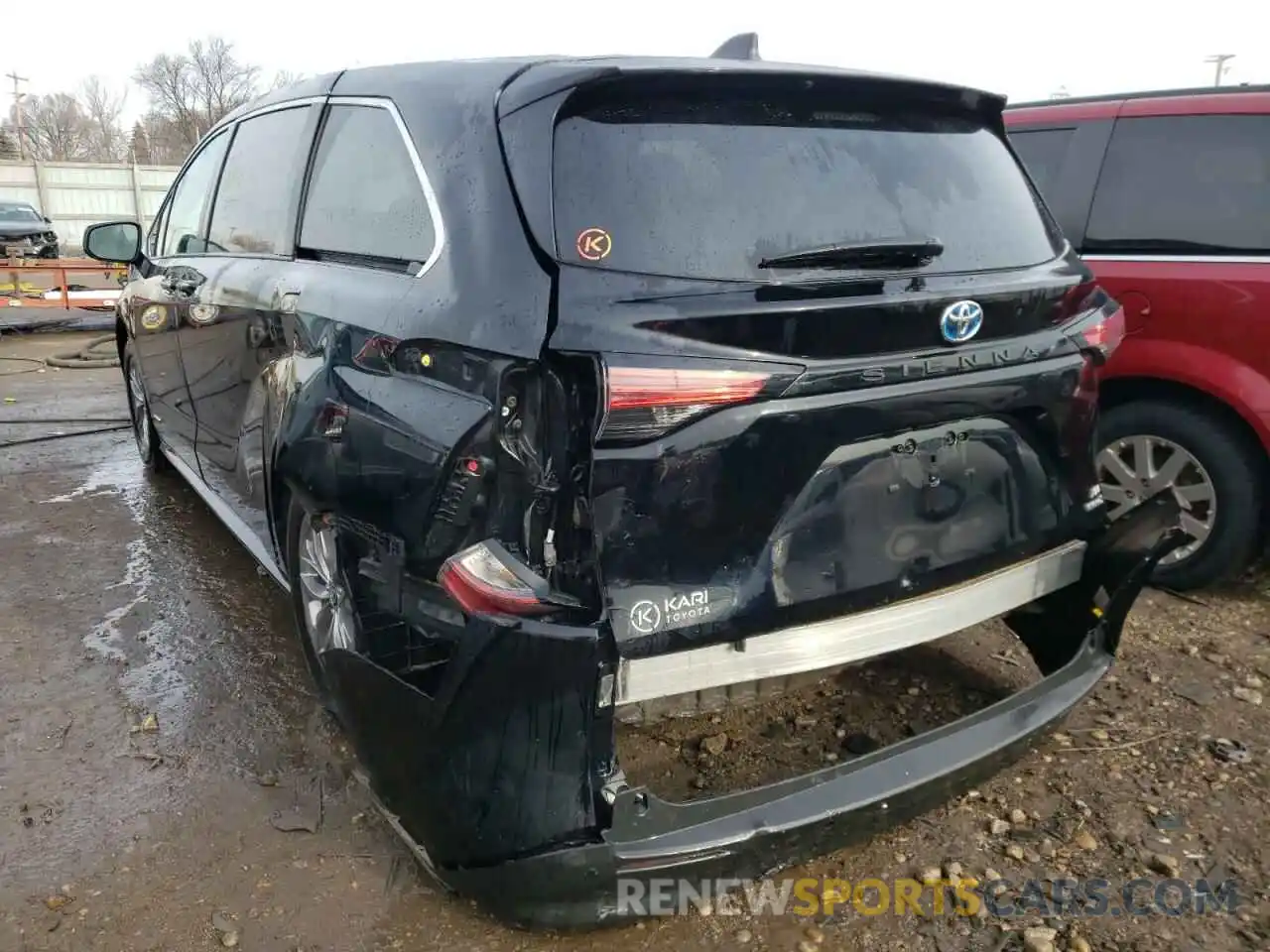 3 Фотография поврежденного автомобиля 5TDYRKEC9MS002923 TOYOTA SIENNA 2021