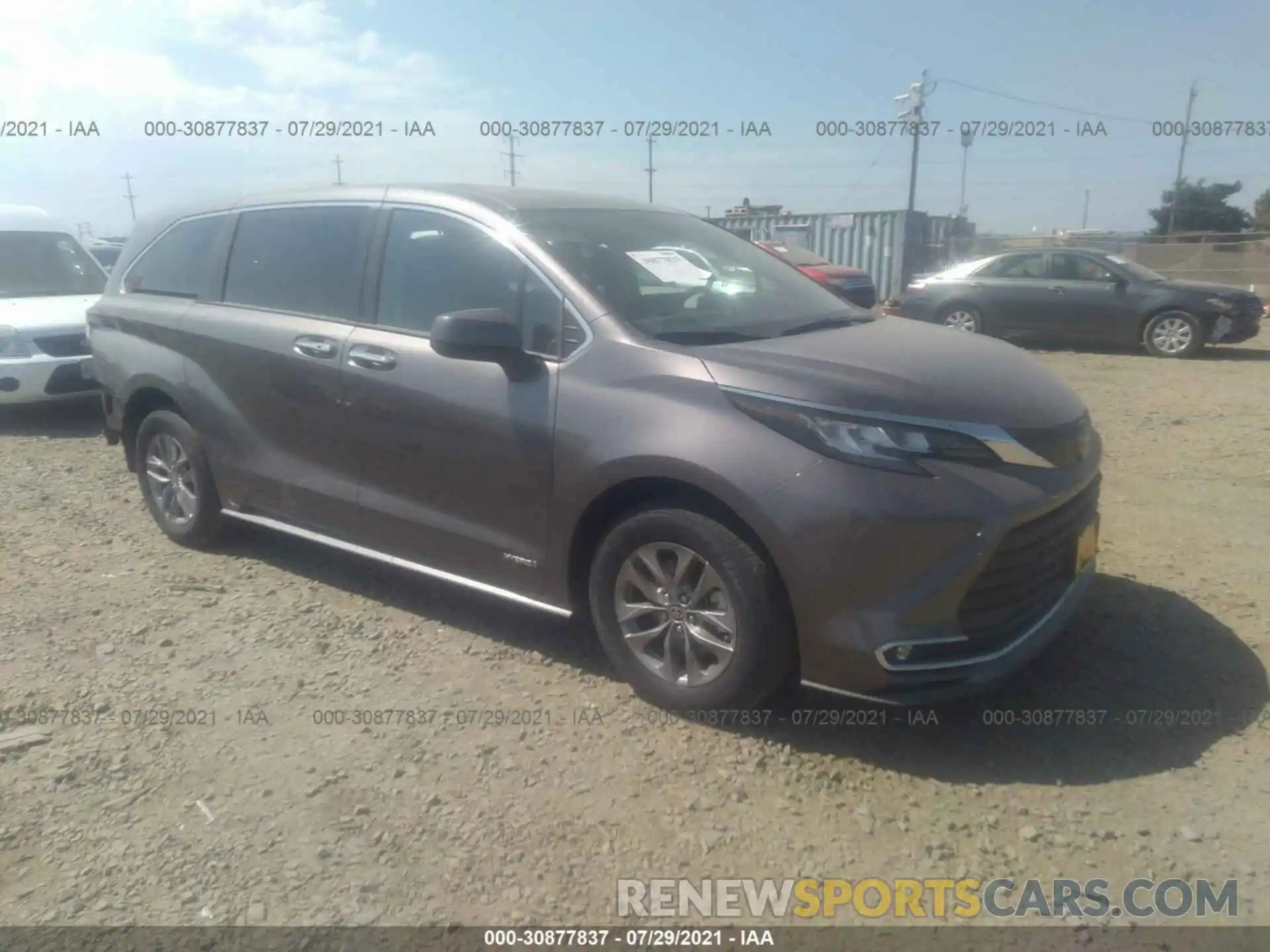 1 Photograph of a damaged car 5TDYRKEC9MS038692 TOYOTA SIENNA 2021