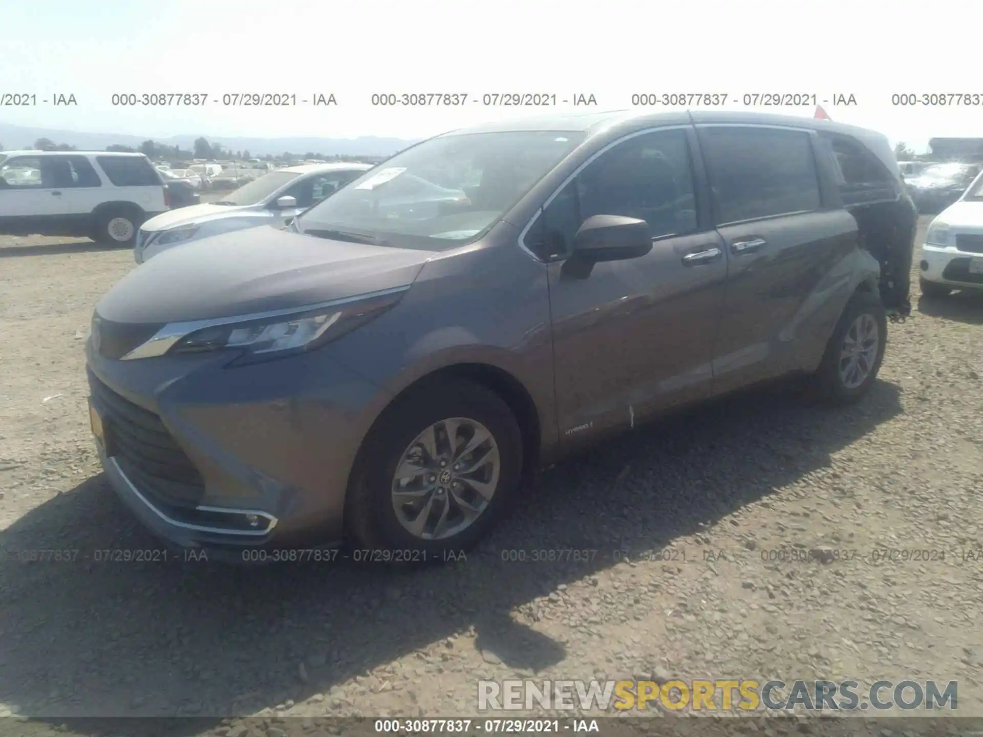 2 Фотография поврежденного автомобиля 5TDYRKEC9MS038692 TOYOTA SIENNA 2021