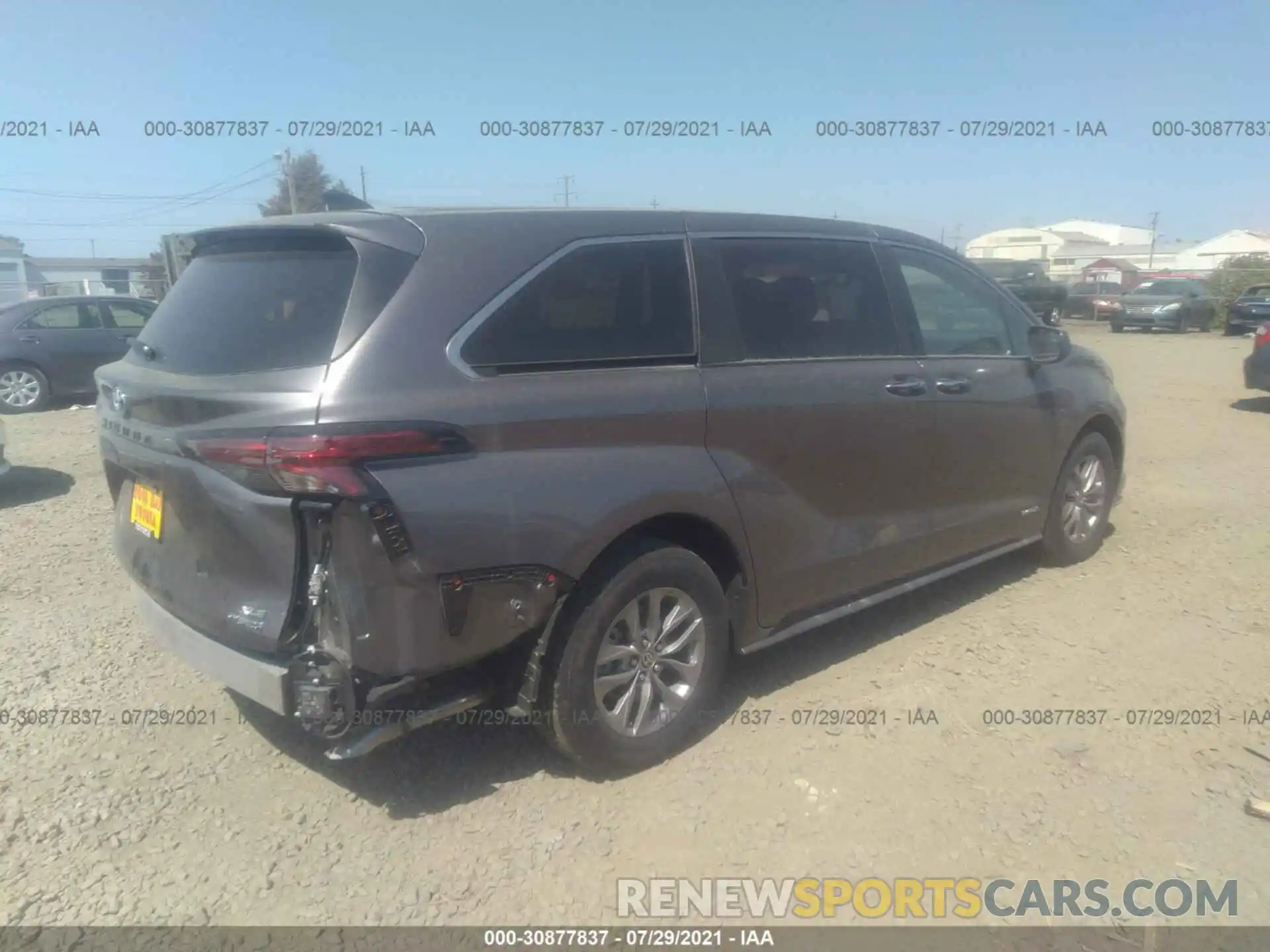 4 Фотография поврежденного автомобиля 5TDYRKEC9MS038692 TOYOTA SIENNA 2021