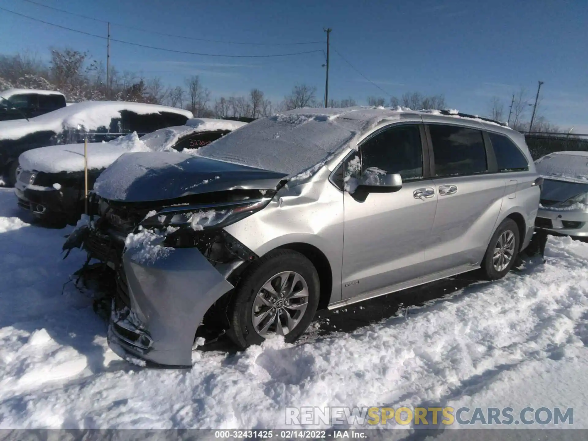 2 Фотография поврежденного автомобиля 5TDYSKFC1MS037264 TOYOTA SIENNA 2021