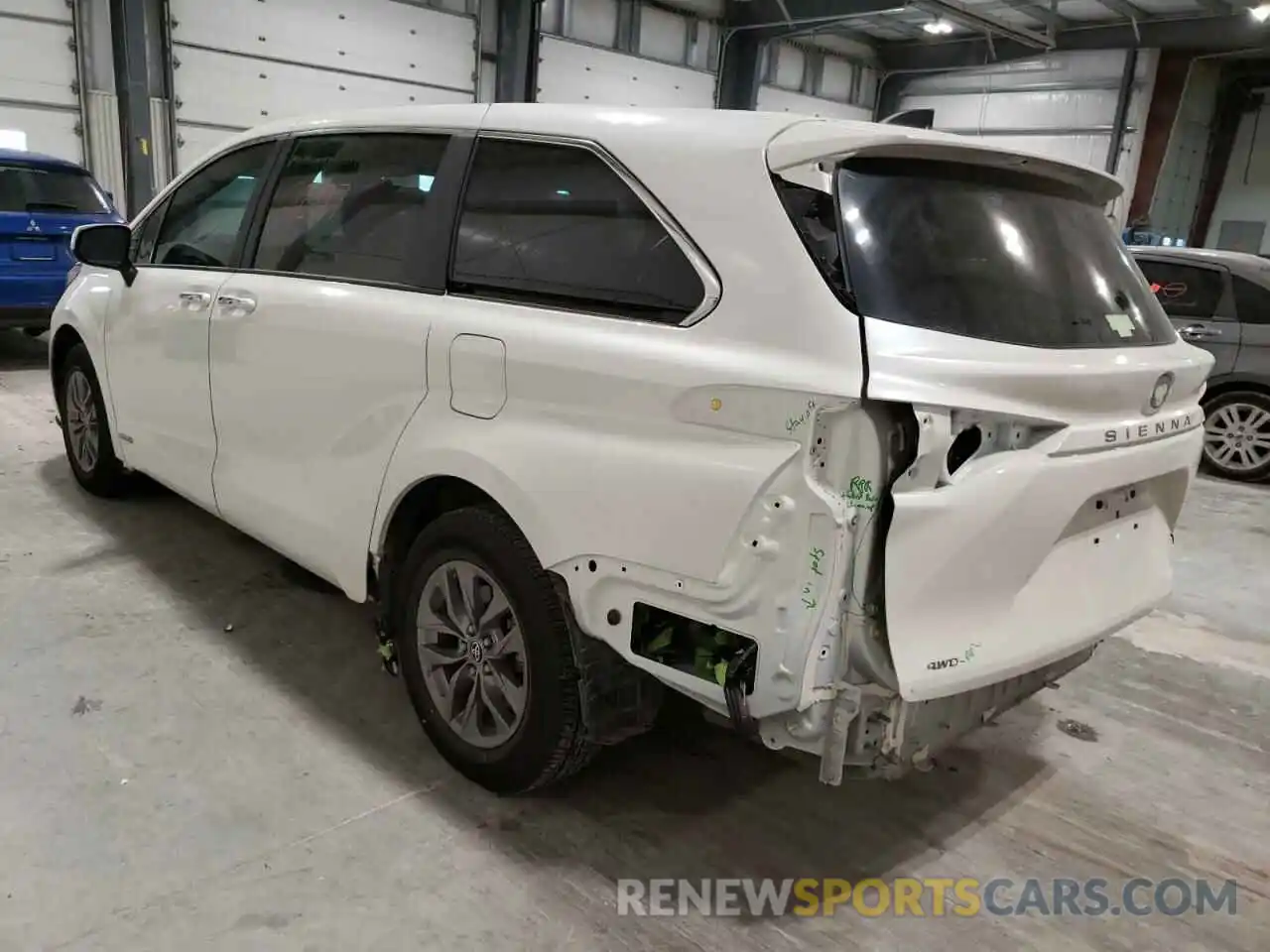 3 Фотография поврежденного автомобиля 5TDYSKFC2MS002135 TOYOTA SIENNA 2021