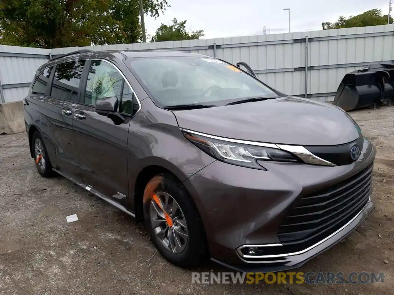 1 Photograph of a damaged car 5TDYSKFC7MS017343 TOYOTA SIENNA 2021