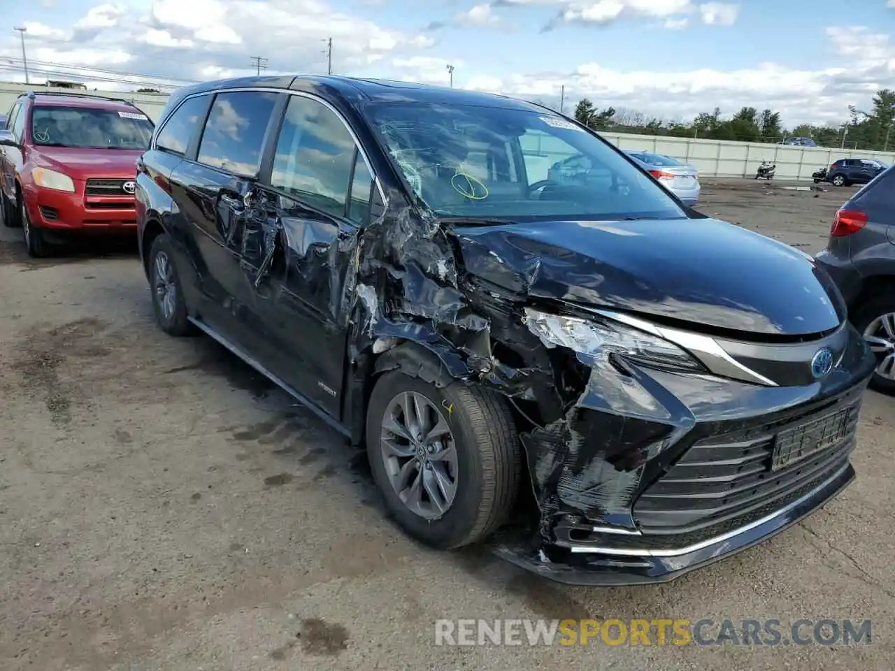 1 Photograph of a damaged car 5TDYSKFC9MS005971 TOYOTA SIENNA 2021