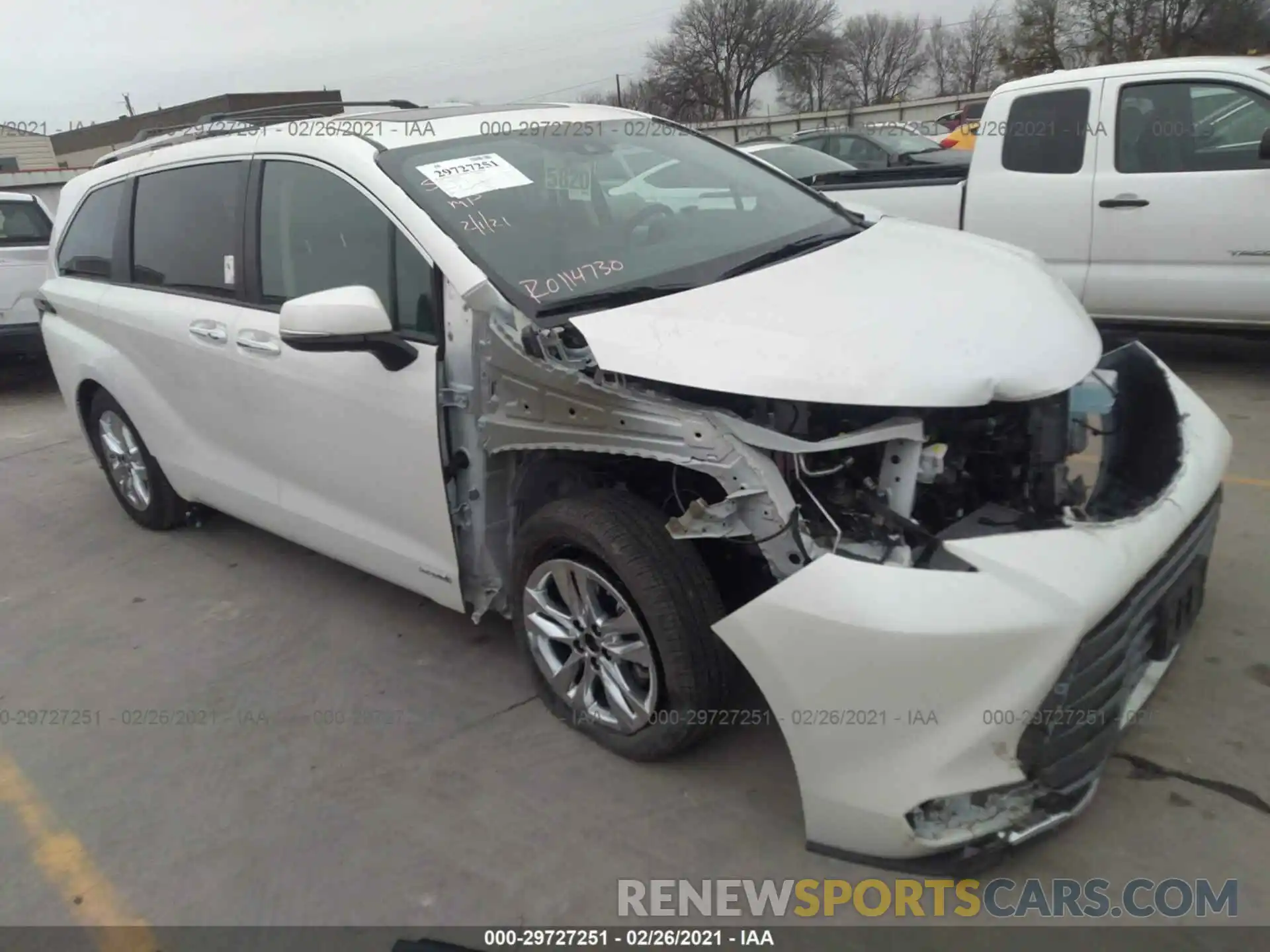 1 Photograph of a damaged car 5TDZRKEC0MS012518 TOYOTA SIENNA 2021