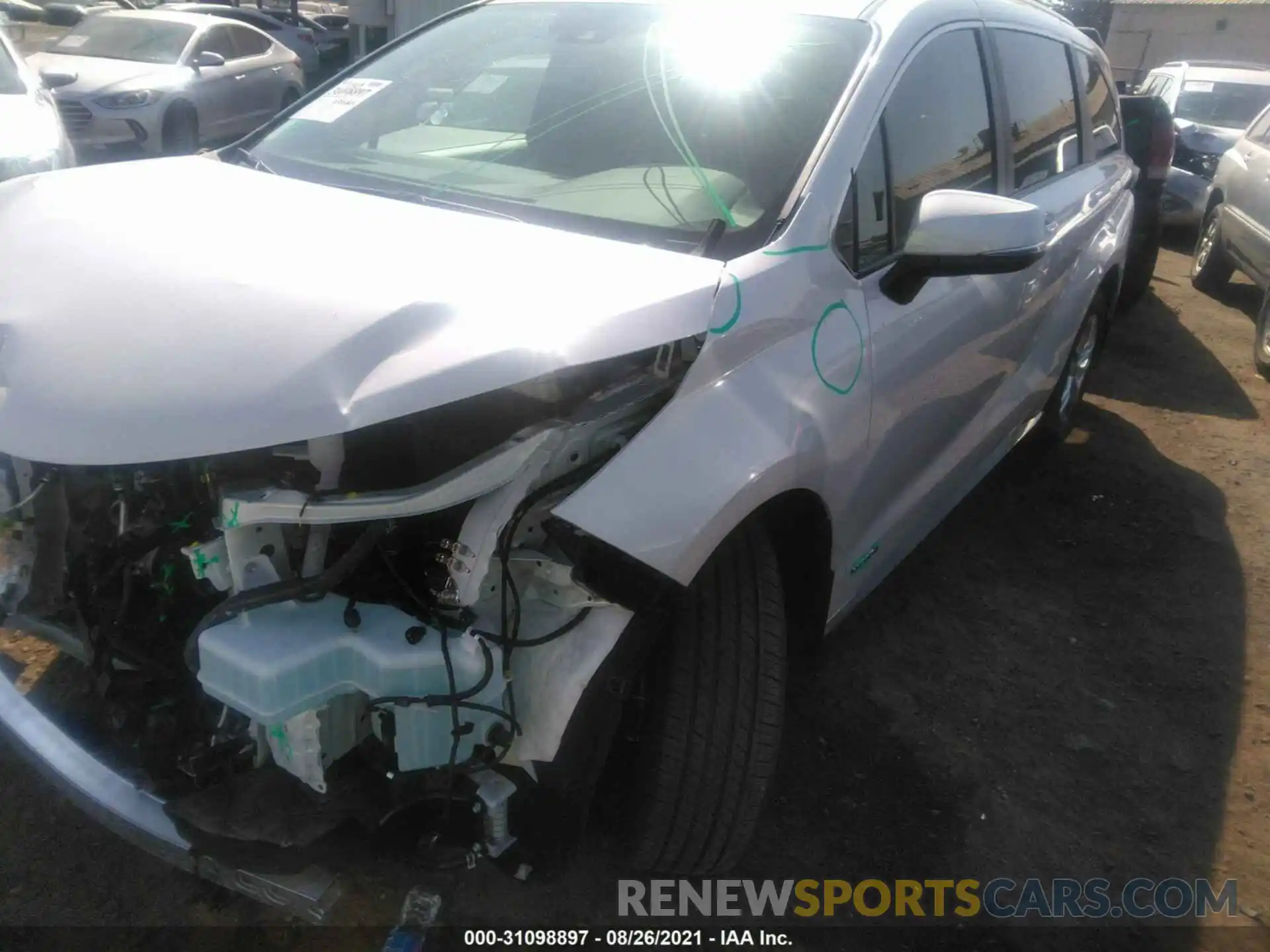 2 Photograph of a damaged car 5TDZSKFC9MS029627 TOYOTA SIENNA 2021