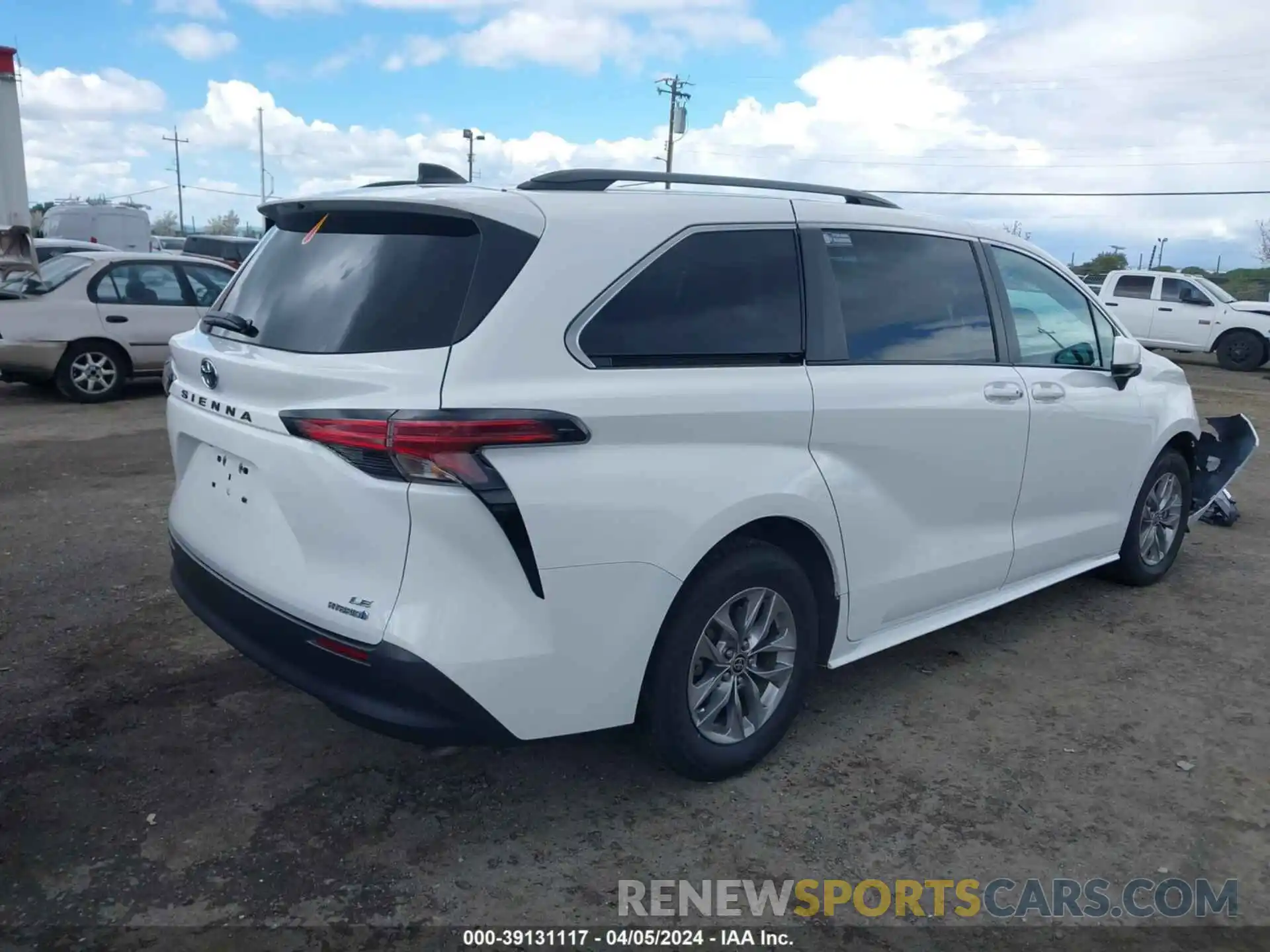 4 Фотография поврежденного автомобиля 5TDBRKEC6NS094662 TOYOTA SIENNA 2022