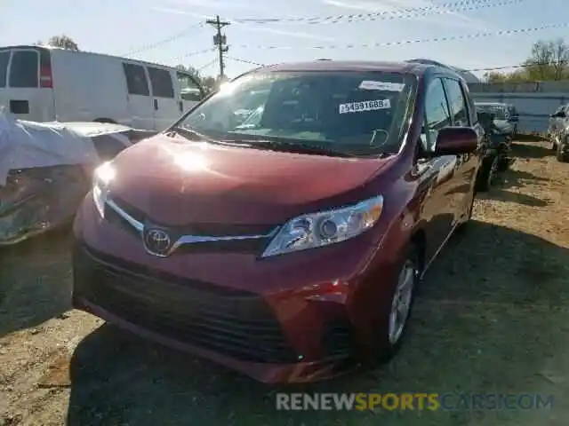 2 Photograph of a damaged car 5TDKZ3DC4KS992325 TOYOTA SIENNA LE 2019