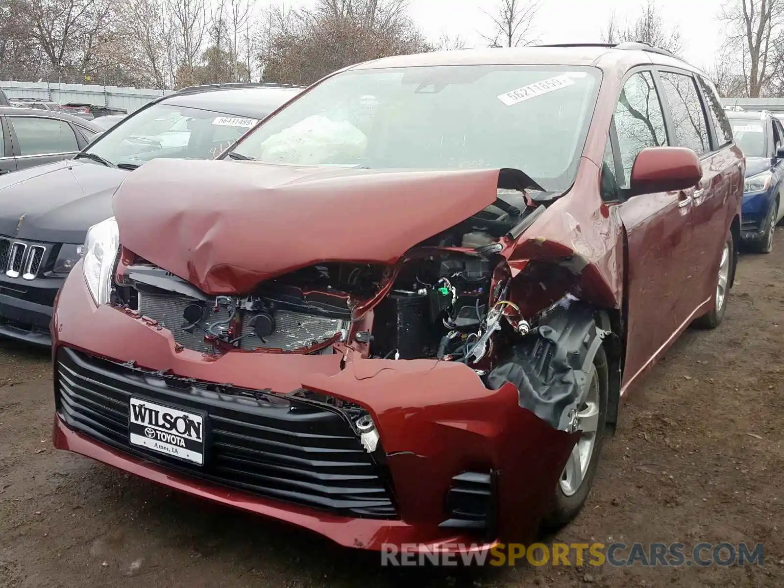 2 Photograph of a damaged car 5TDKZ3DC7LS043806 TOYOTA SIENNA LE 2020