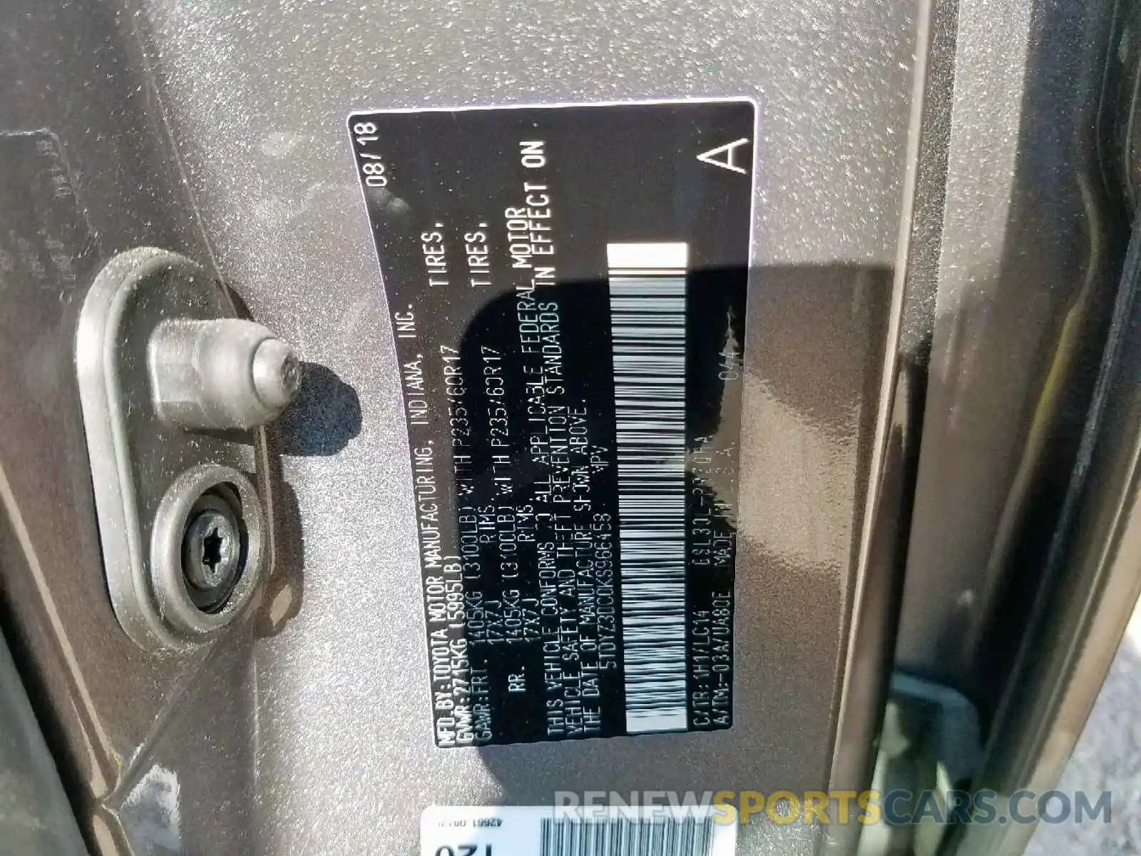 10 Photograph of a damaged car 5TDYZ3DC0KS966458 TOYOTA SIENNA LIM 2019