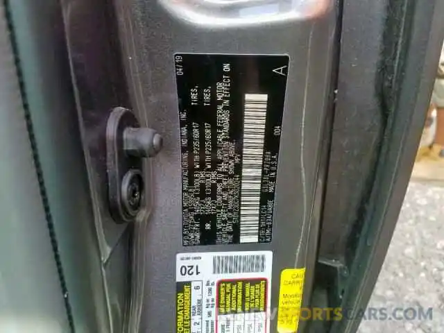 10 Photograph of a damaged car 5TDYZ3DC7KS020244 TOYOTA SIENNA LIM 2019