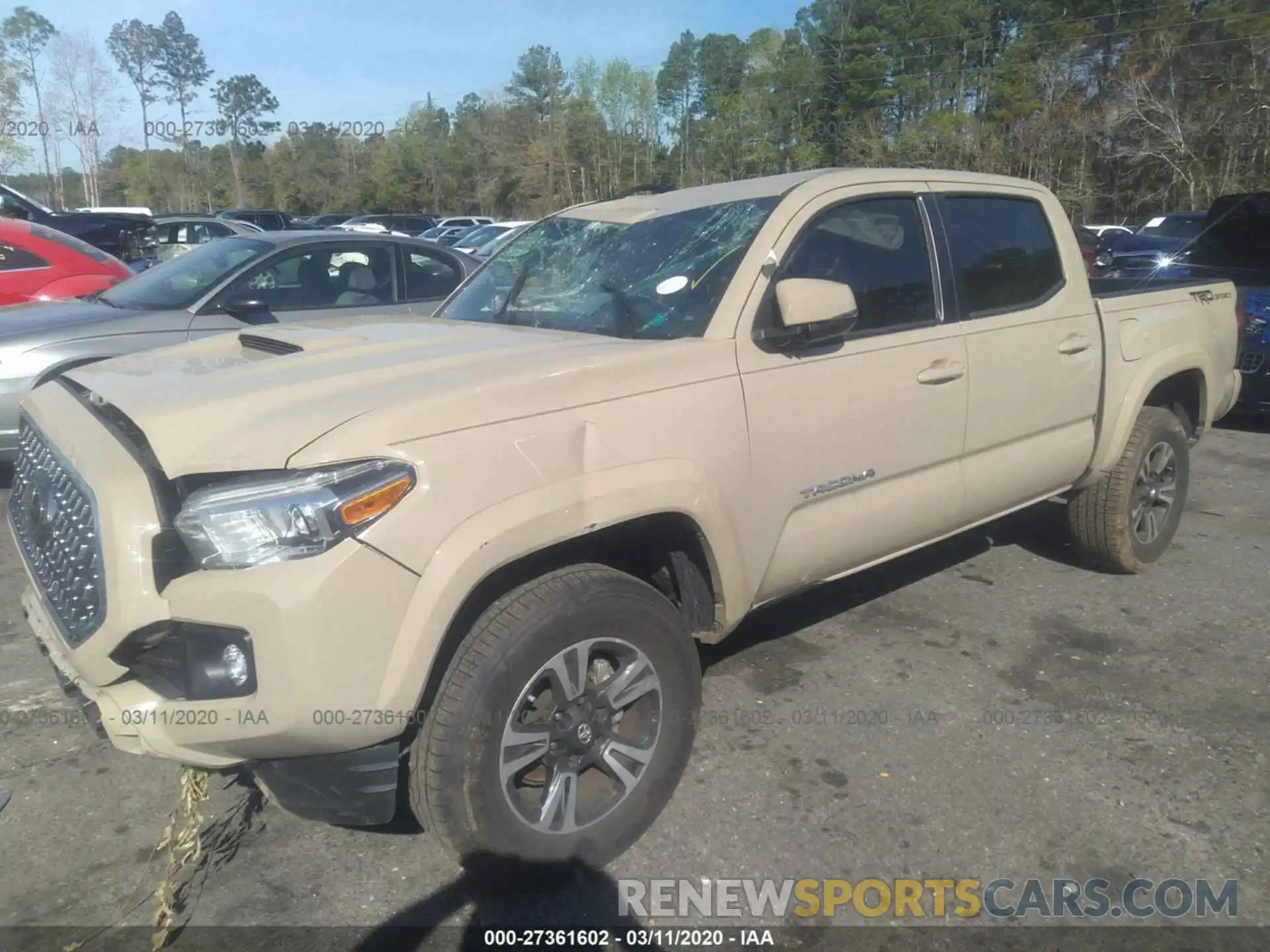 2 Photograph of a damaged car 3TMAZ5CN9KM093499 TOYOTA TACOMA 2019