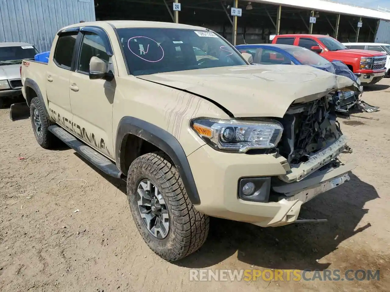 1 Photograph of a damaged car 3TMCZ5AN6KM221760 TOYOTA TACOMA 2019